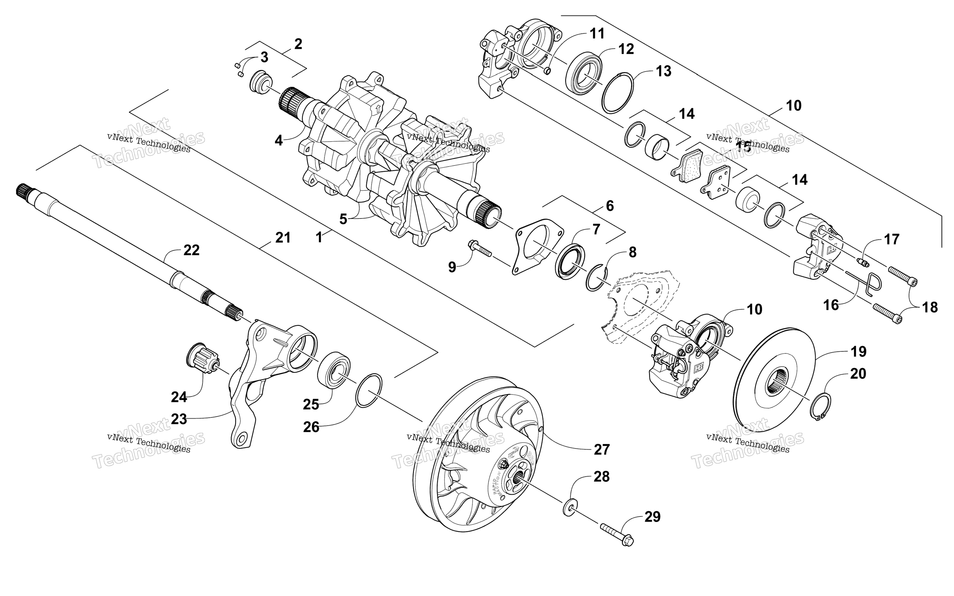 Привод Train Shafts And Brake Assemblies