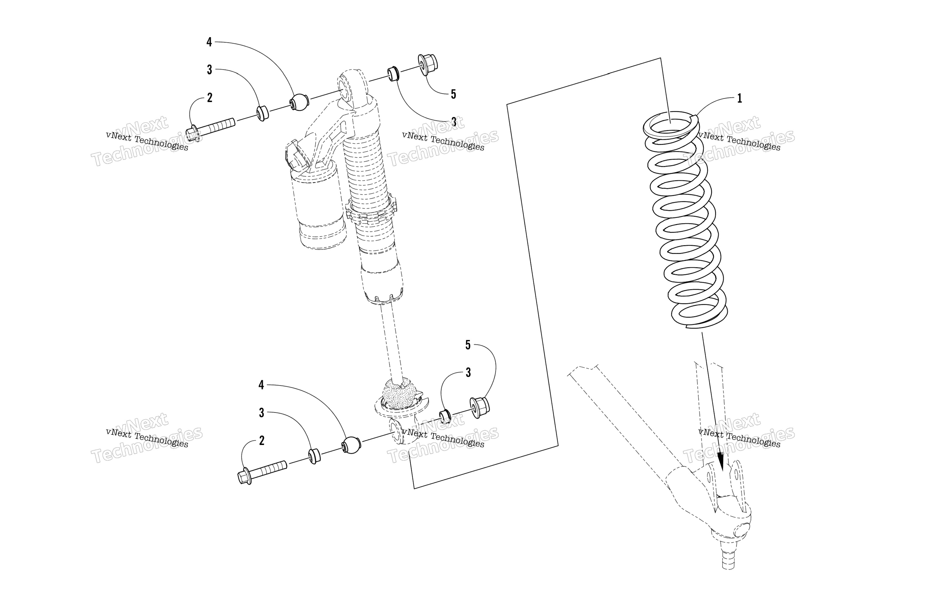 Передняя часть Shock Absorber Assembly
