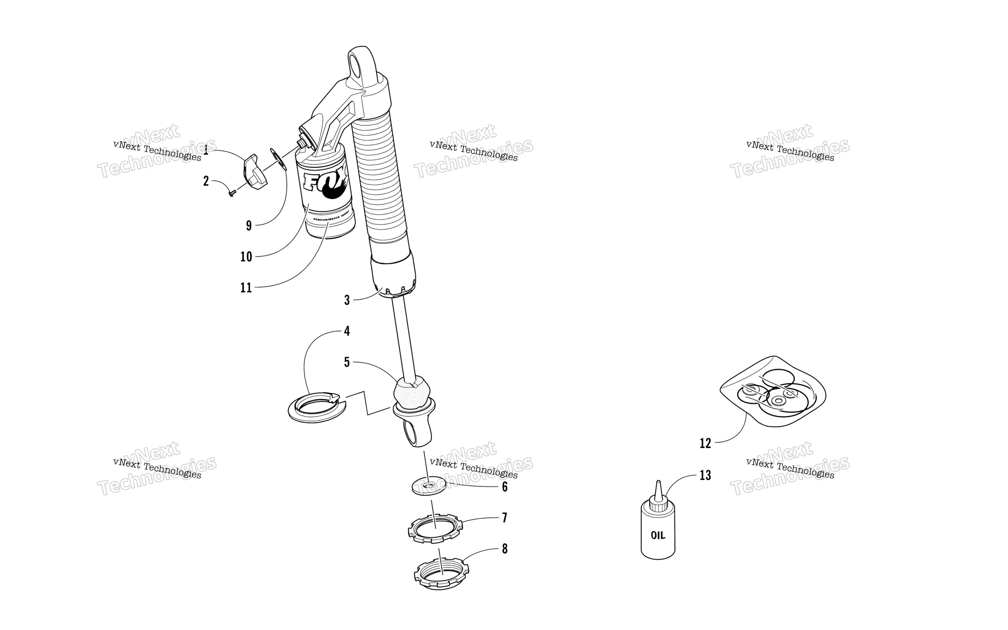 Передняя часть Suspension Shock Absorber