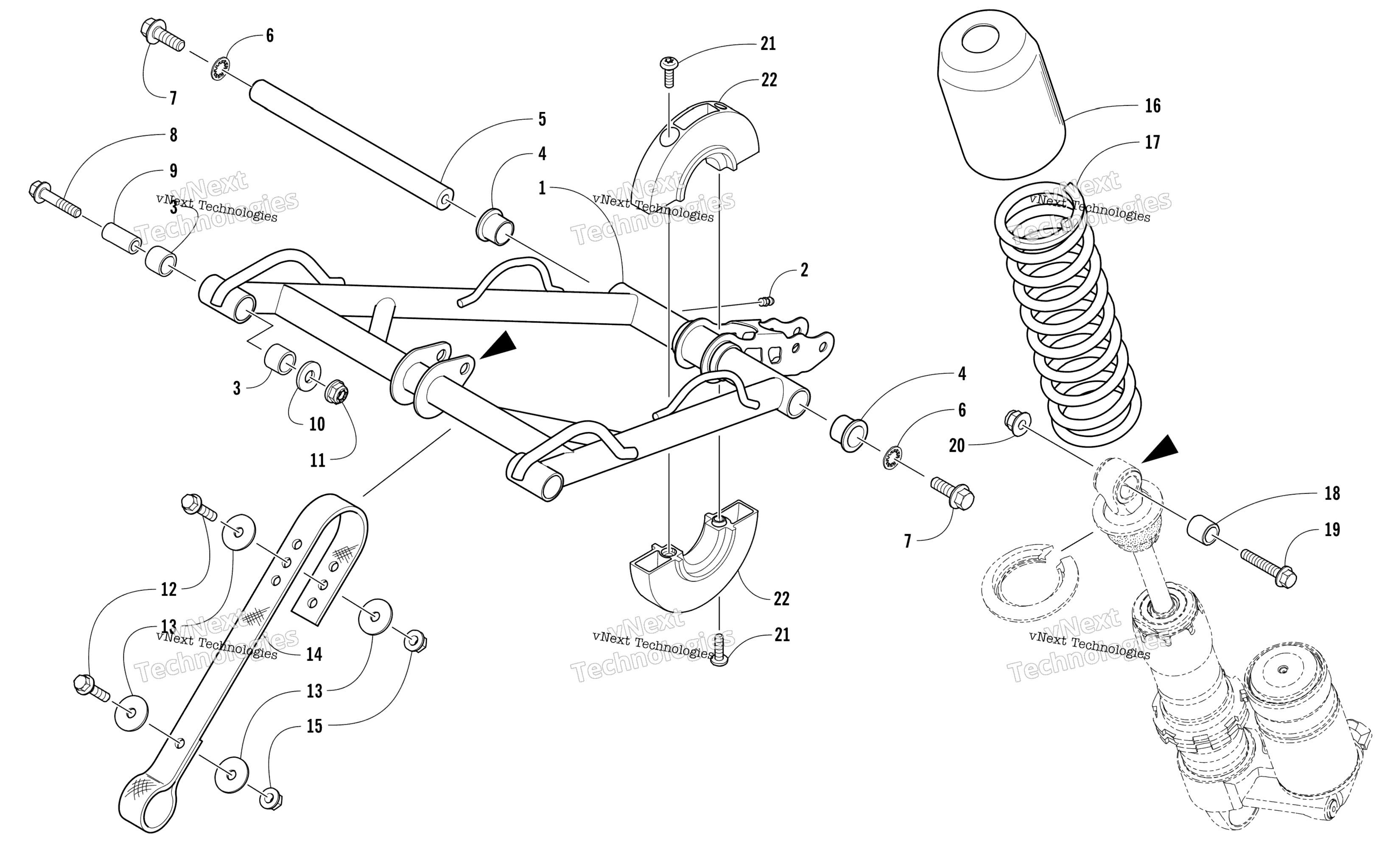 Задняя часть Suspension Front Arm Assembly