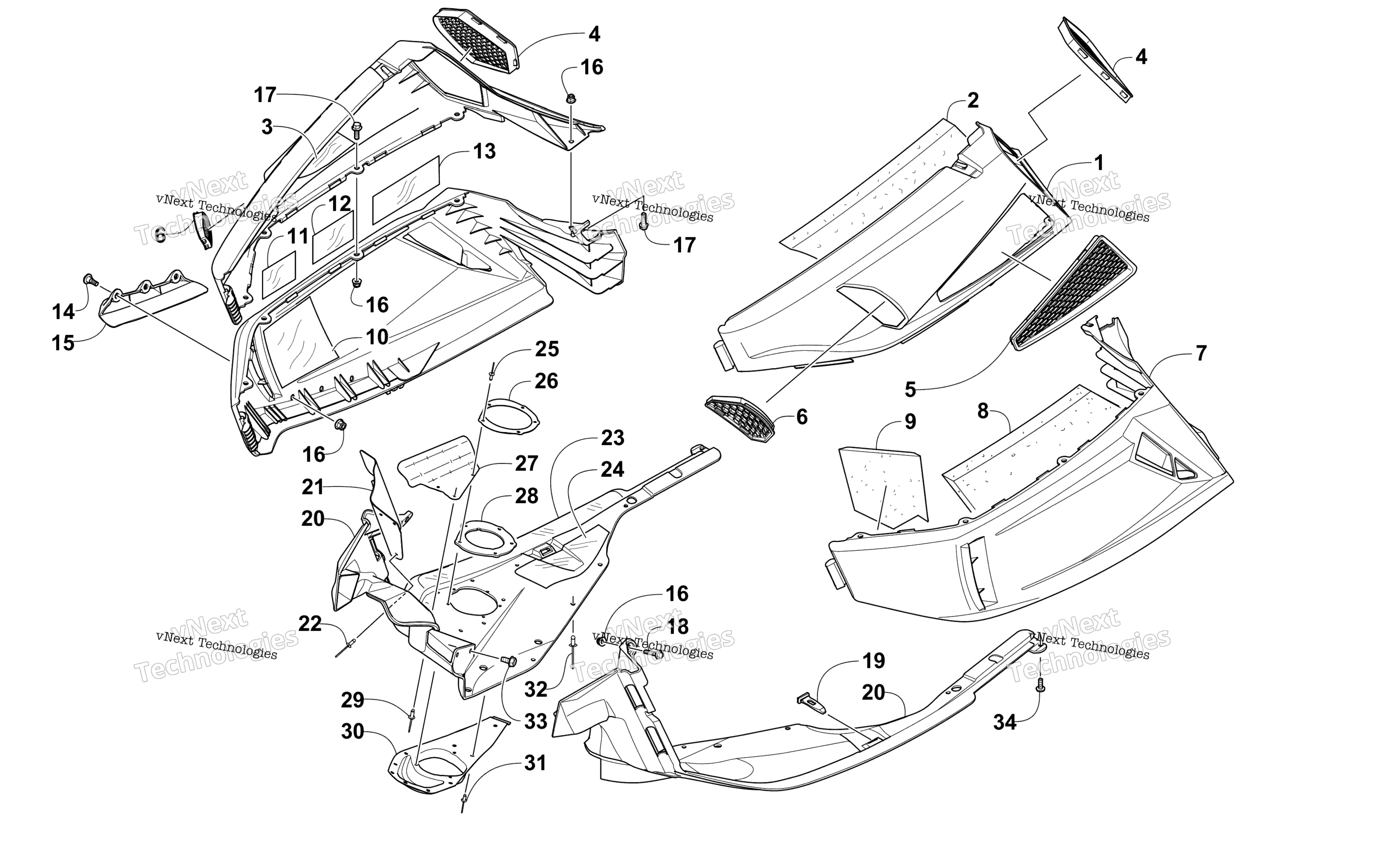 Skid Plate и Side панель узел
