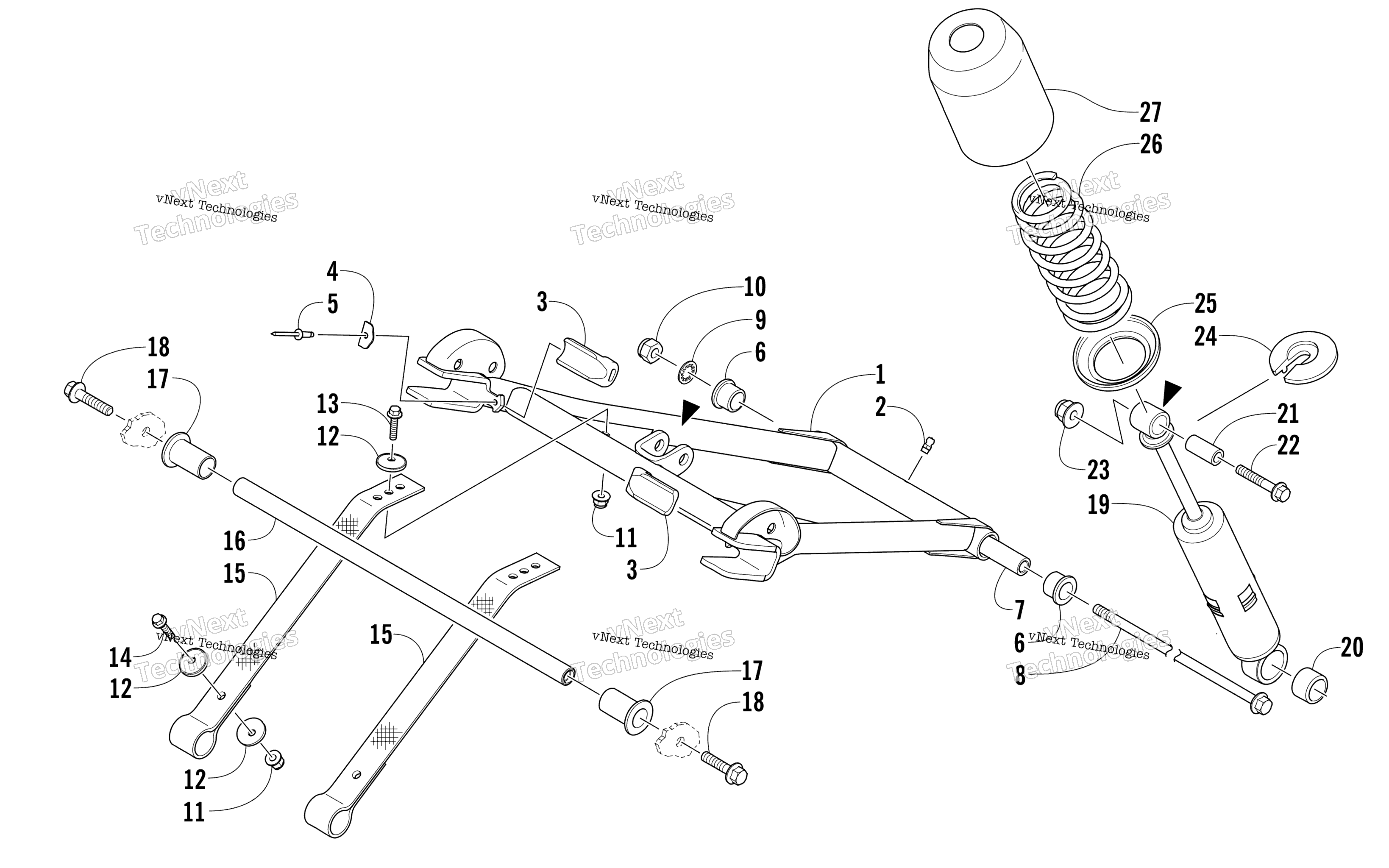 Задняя часть Suspension Front Arm Assembly
