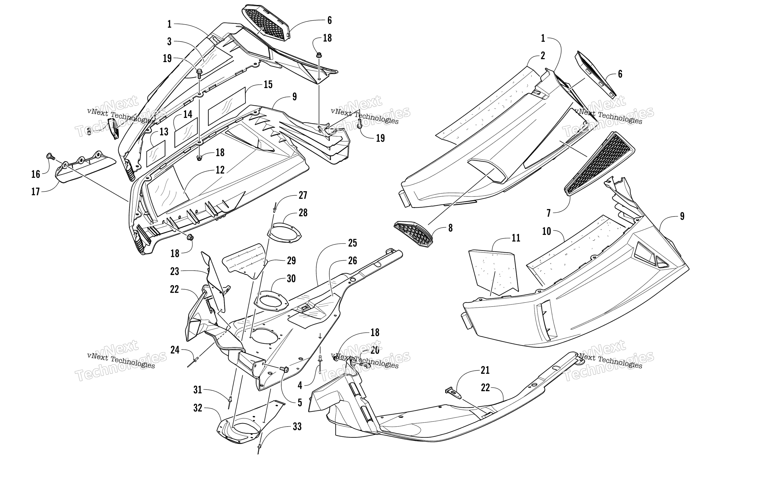 Skid Plate и Side панель узел