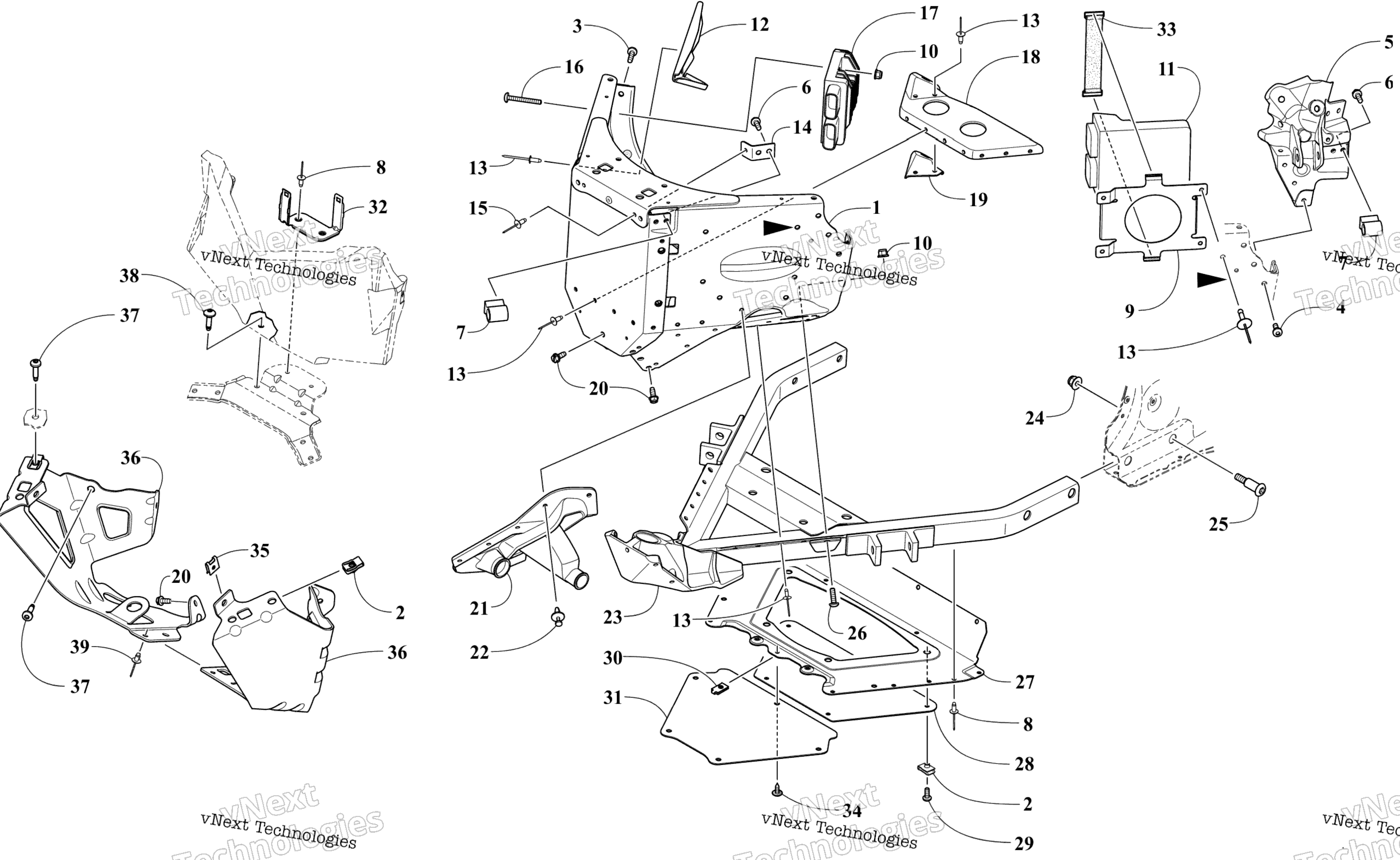 Передняя часть Frame Assembly