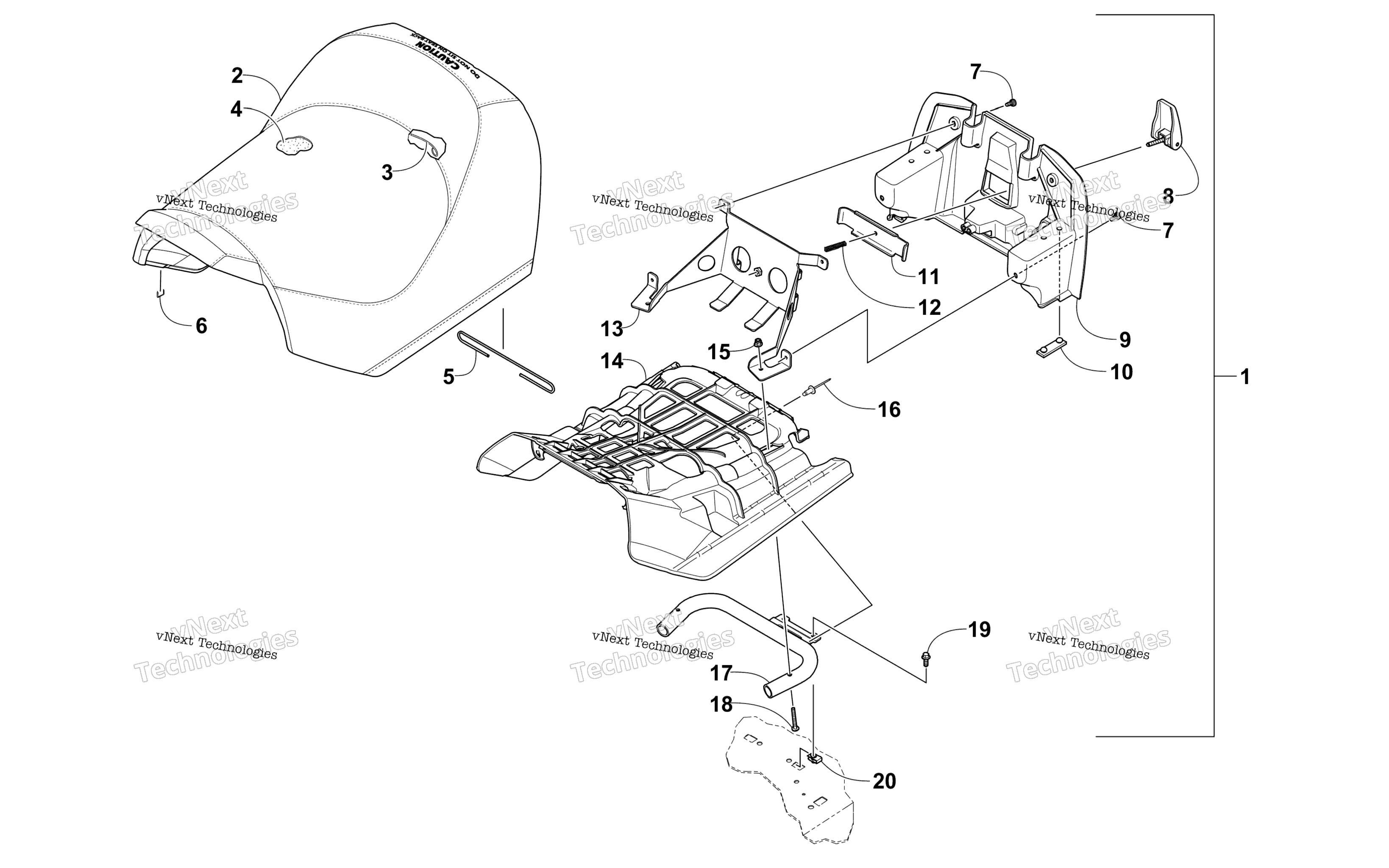 Передняя часть Seat Assembly