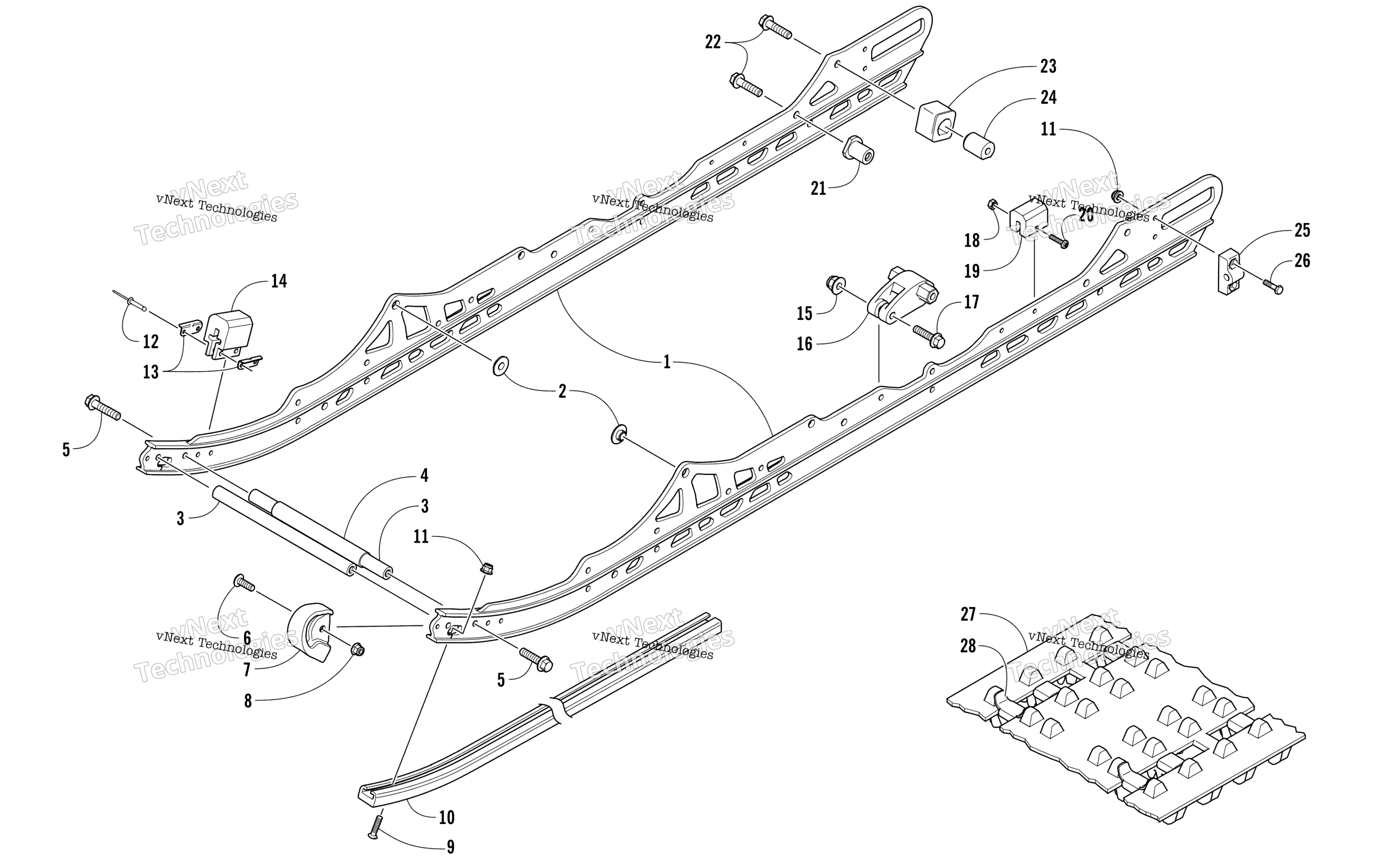 Slide Rail и Track узел
