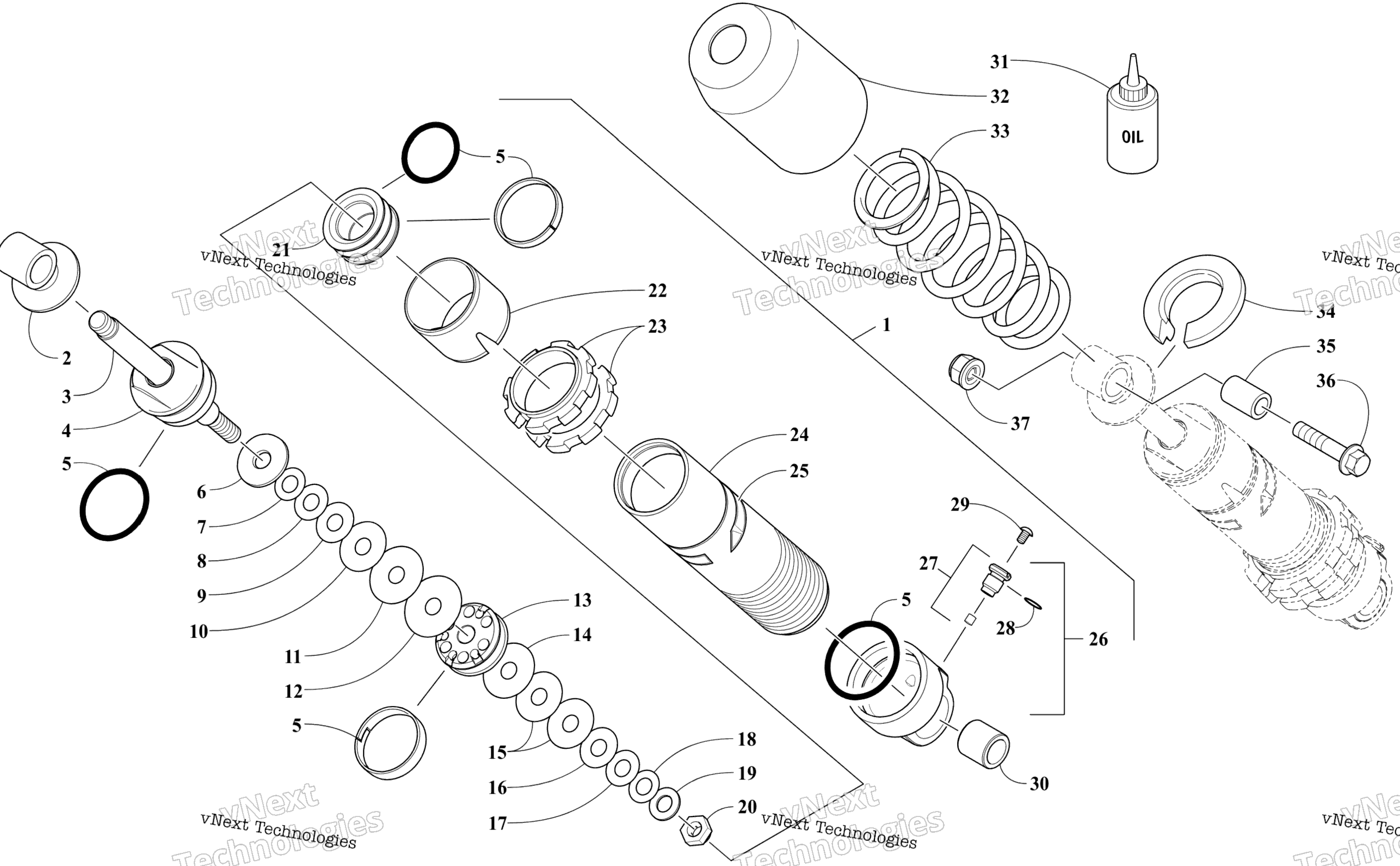 Задняя часть Suspension Front Arm Shock Absorber