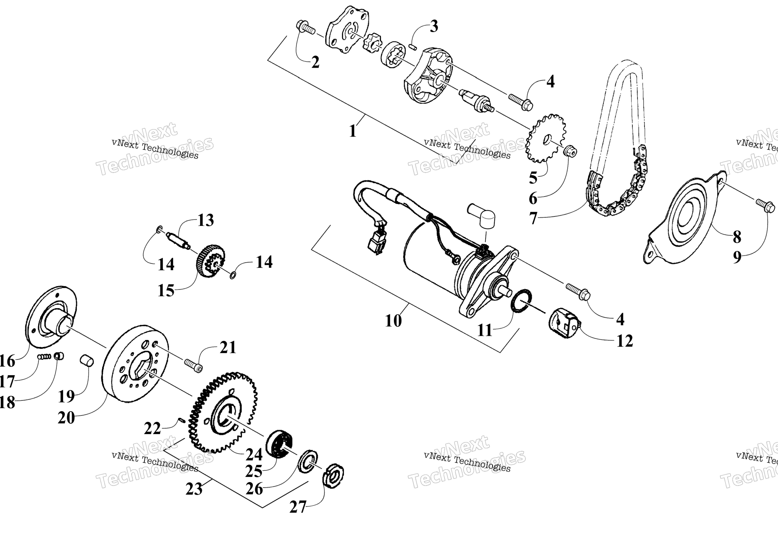 Стартер Motor And Oil Pump Assembly
