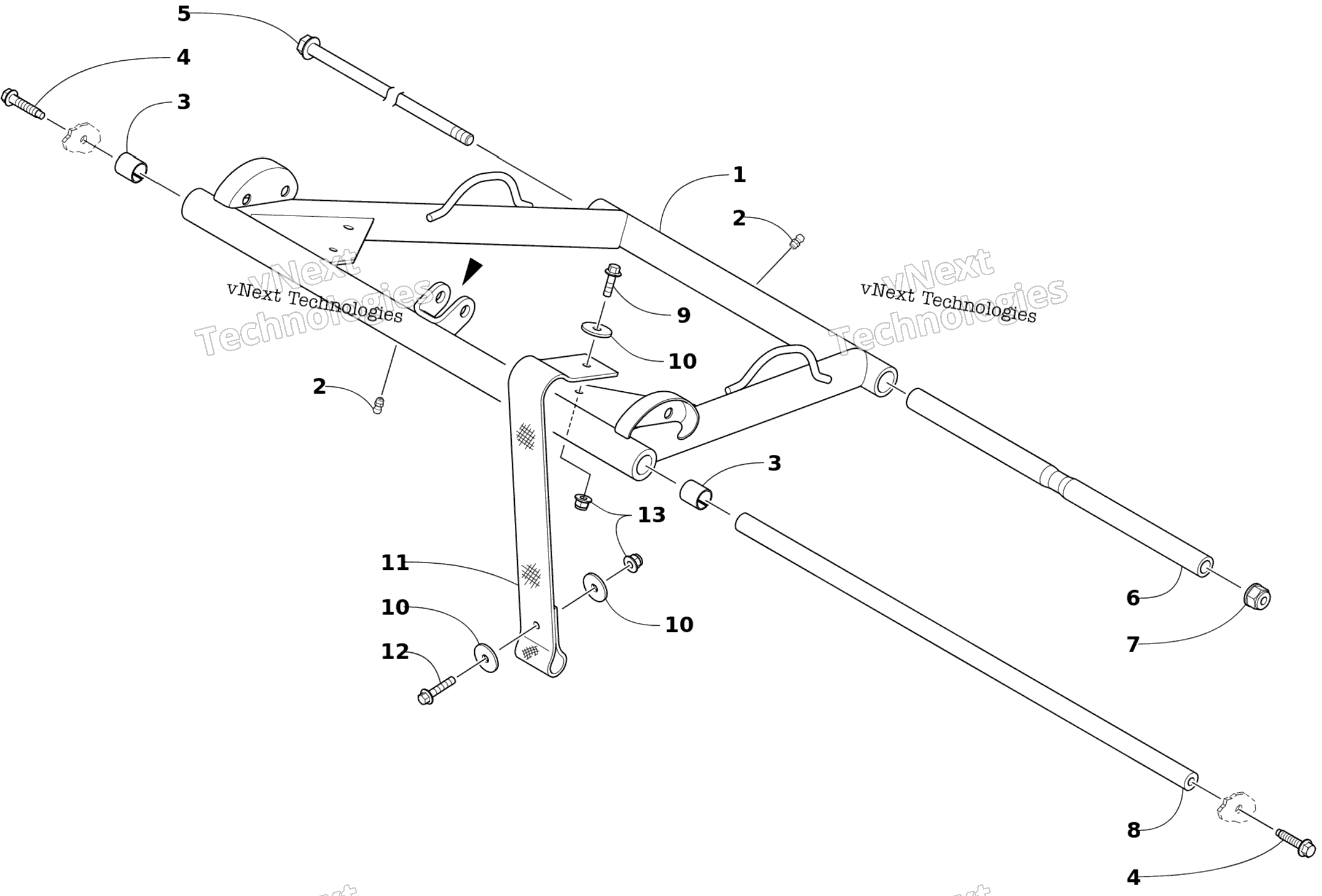 Задняя часть Suspension Front Arm Assembly
