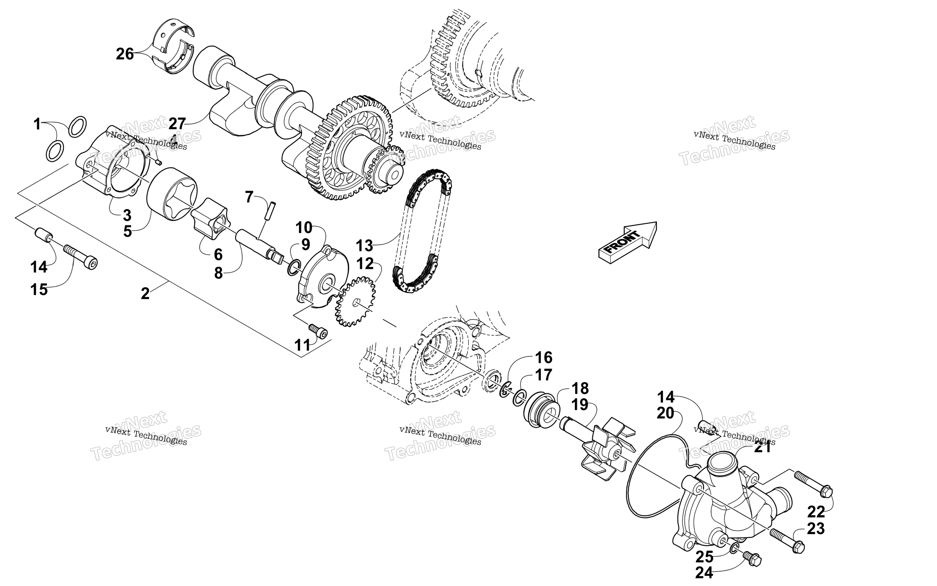 масляный Pump And Water Pump Assemblies