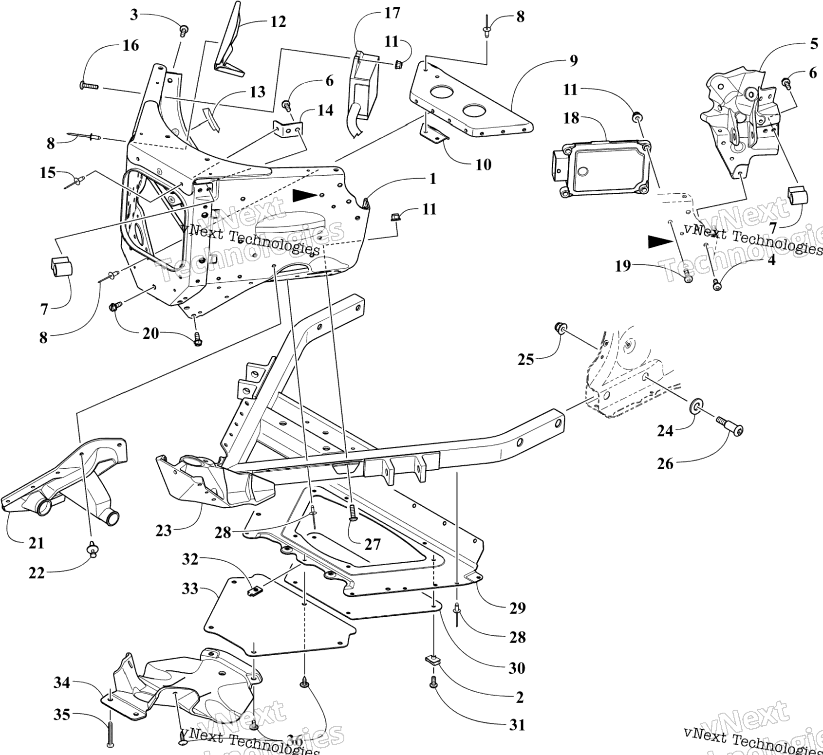 Передняя часть Frame Assembly