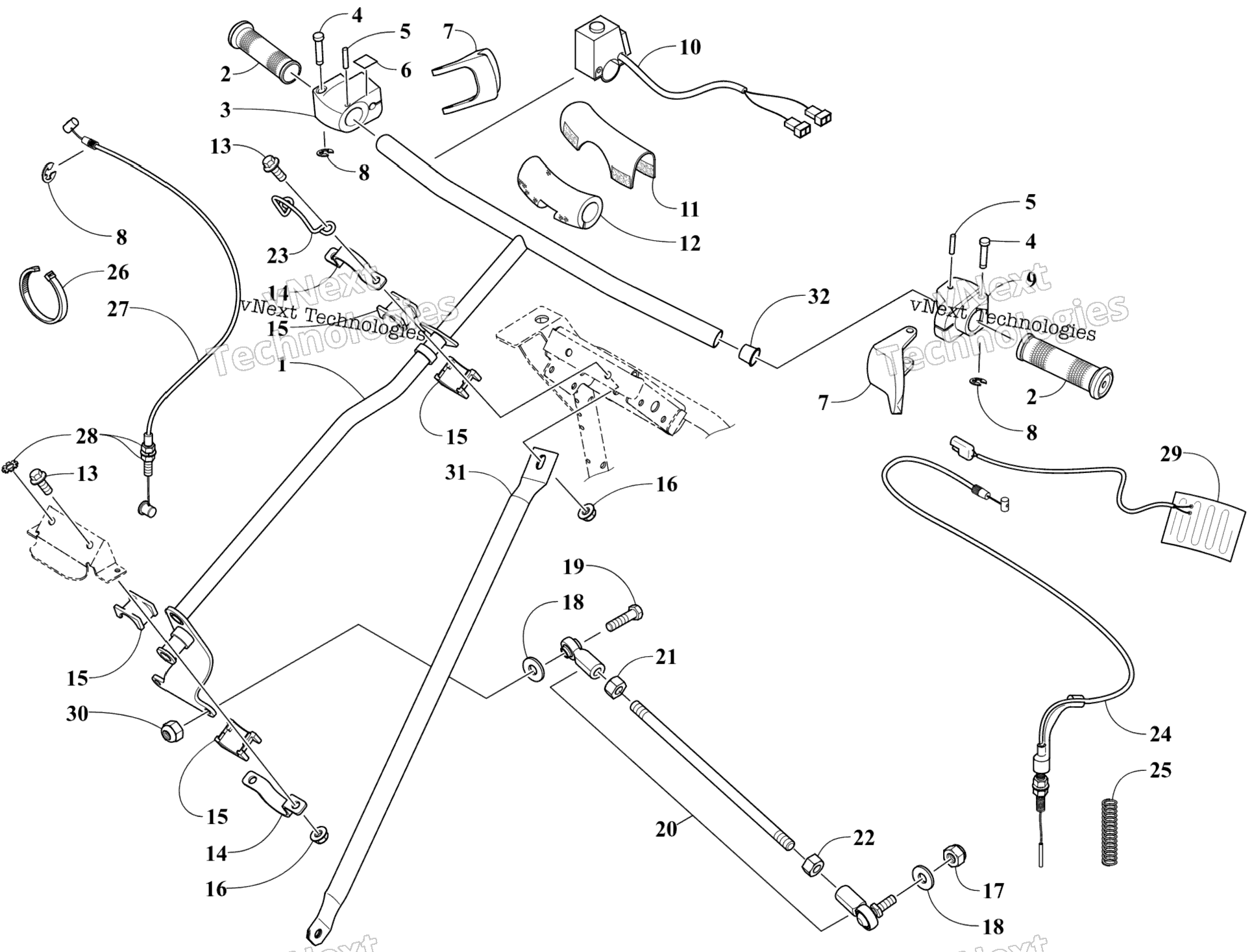 Рулевое управление Post And Tie Rod Assembly