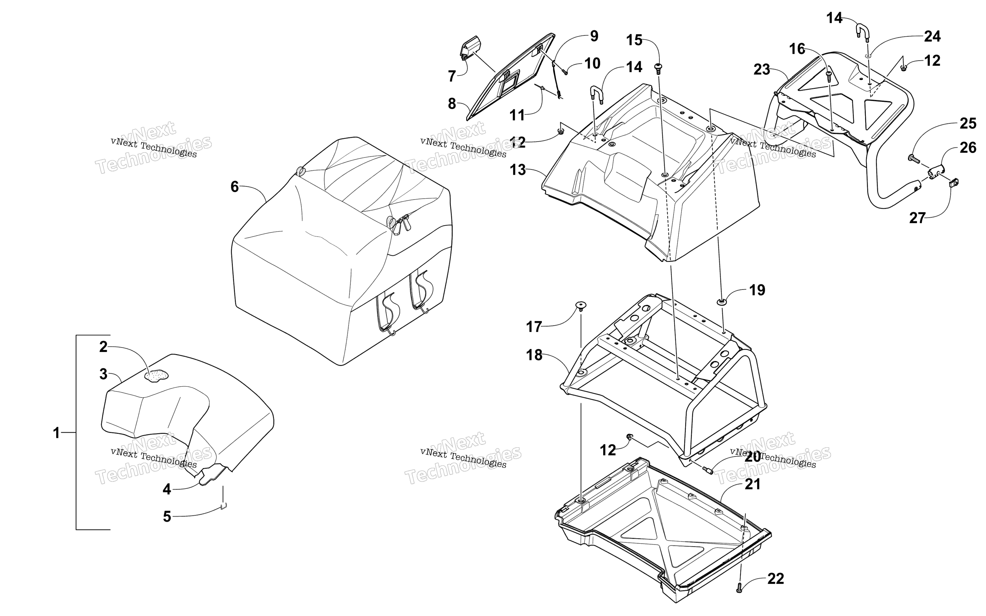 Third сиденье и Storage Assemblies