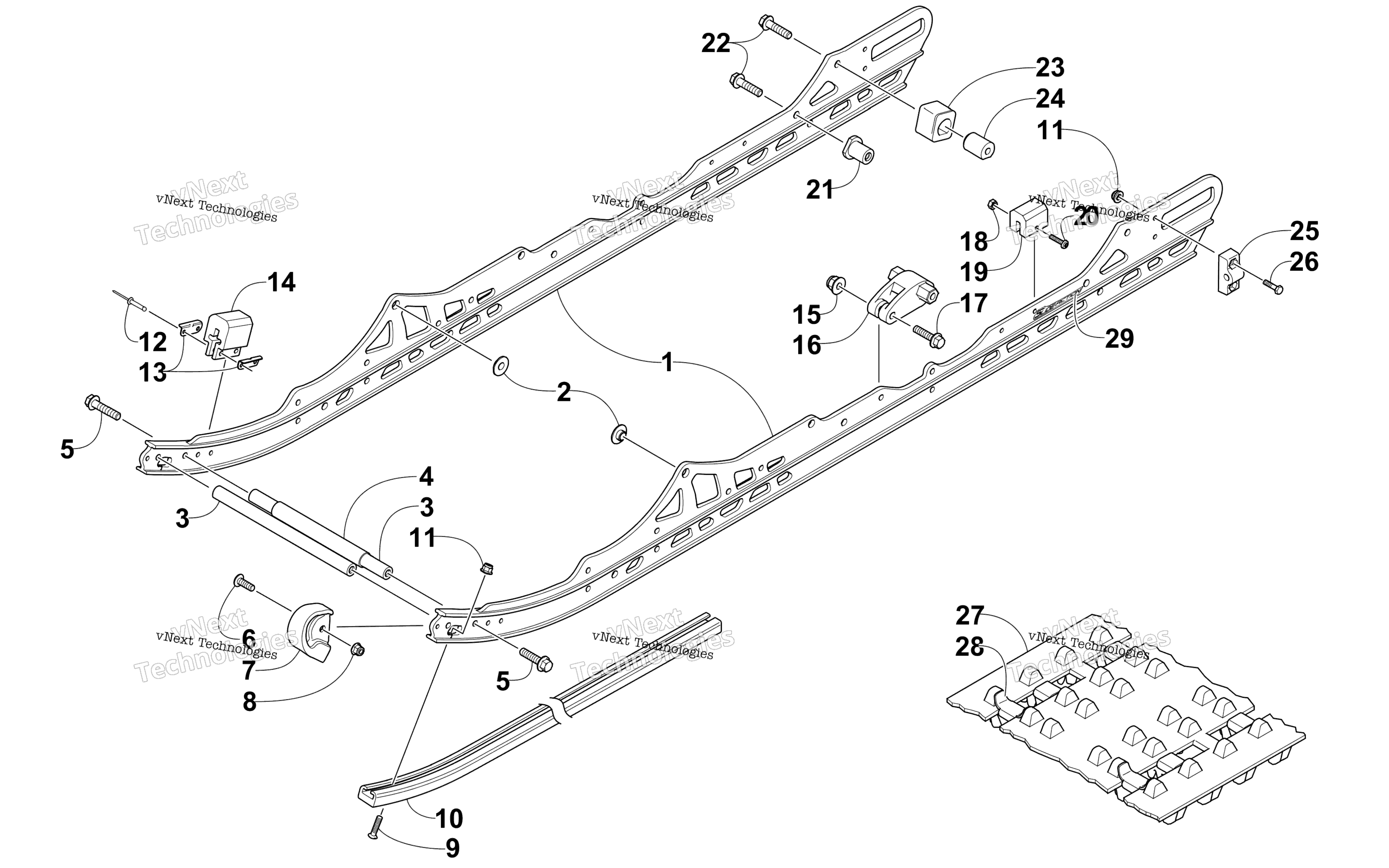 Slide Rail и Track узел