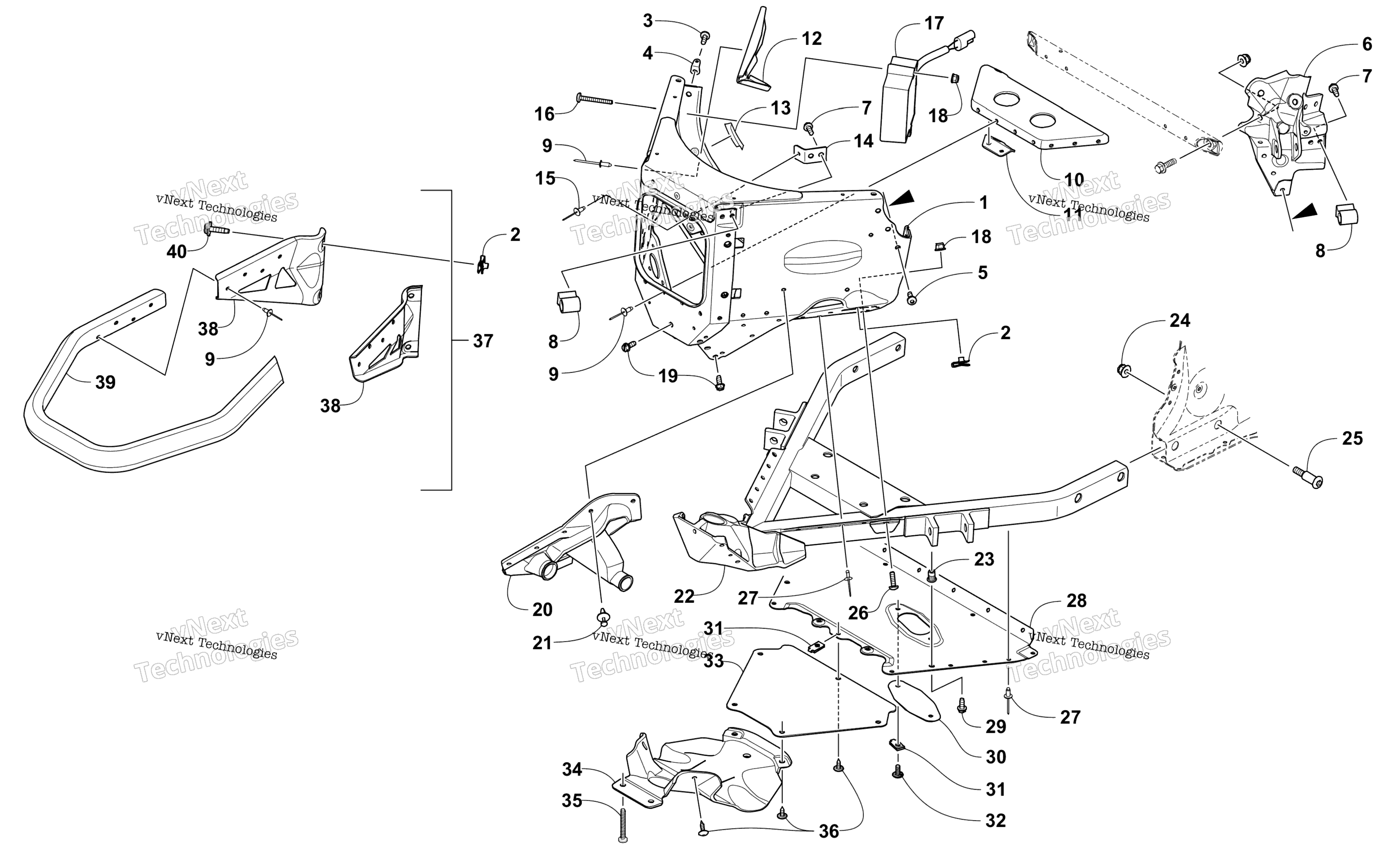 Передняя часть Bumper And Frame Assembly