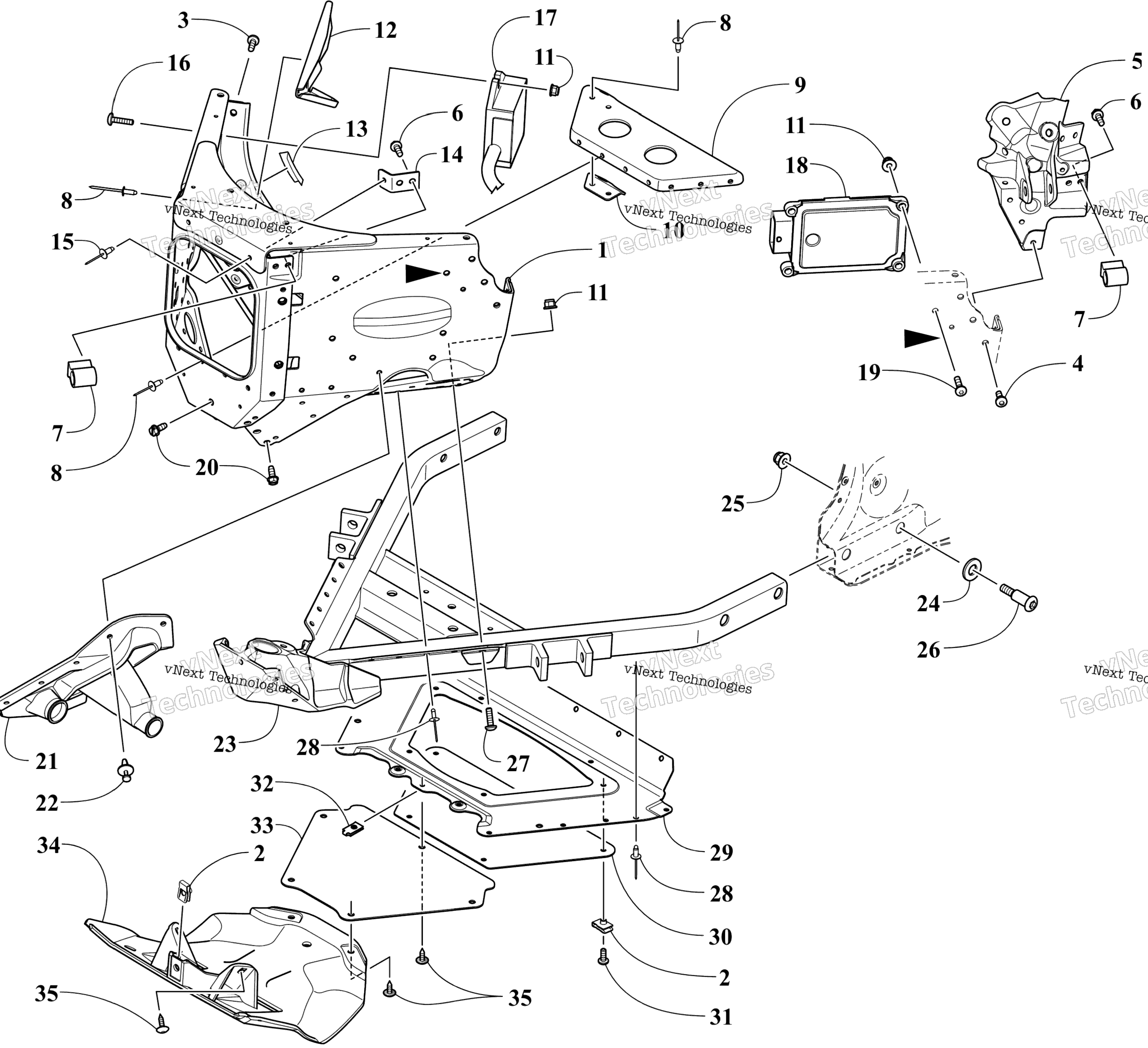 Передняя часть Frame Assembly