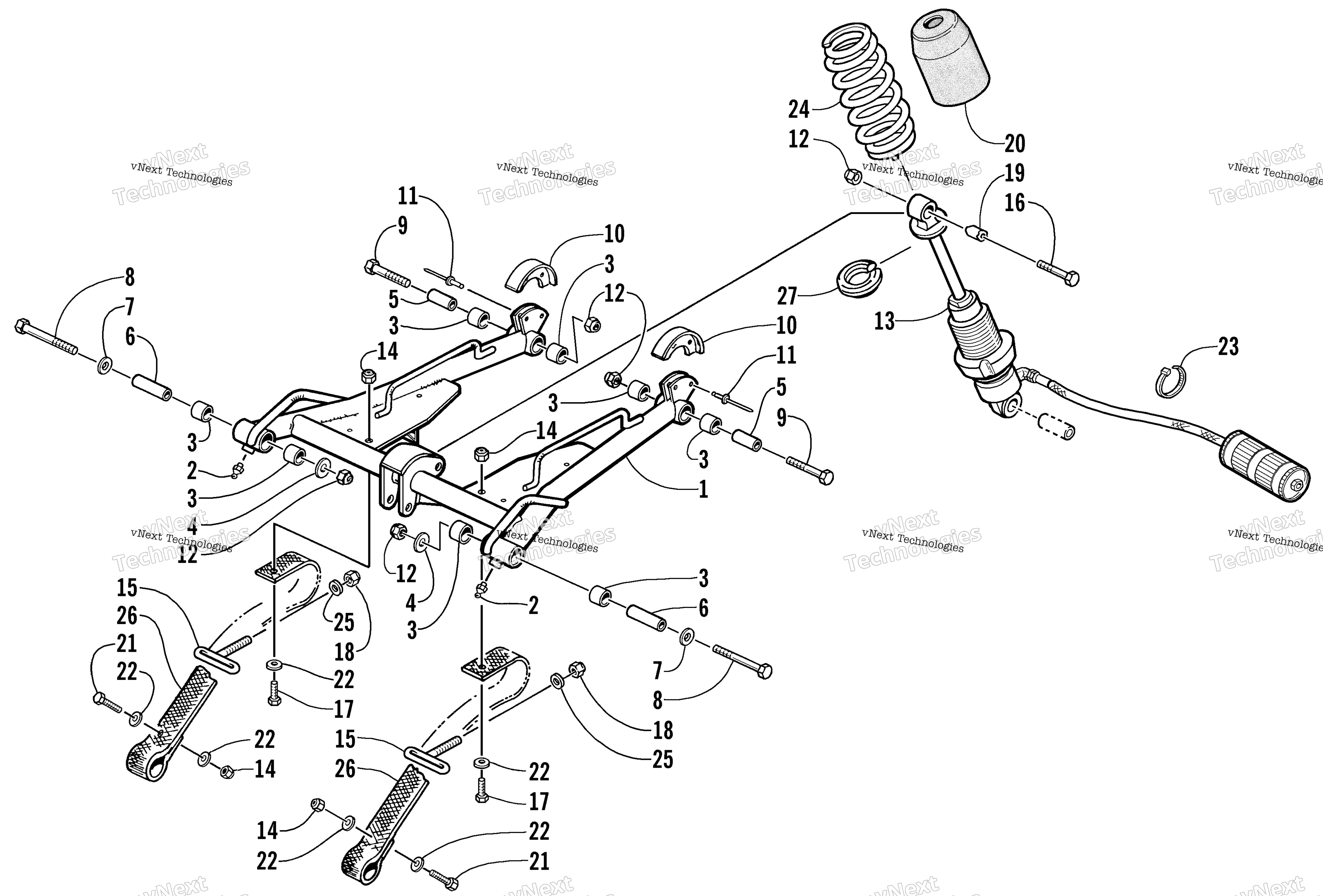 Задняя часть Suspension Front Arm Assembly