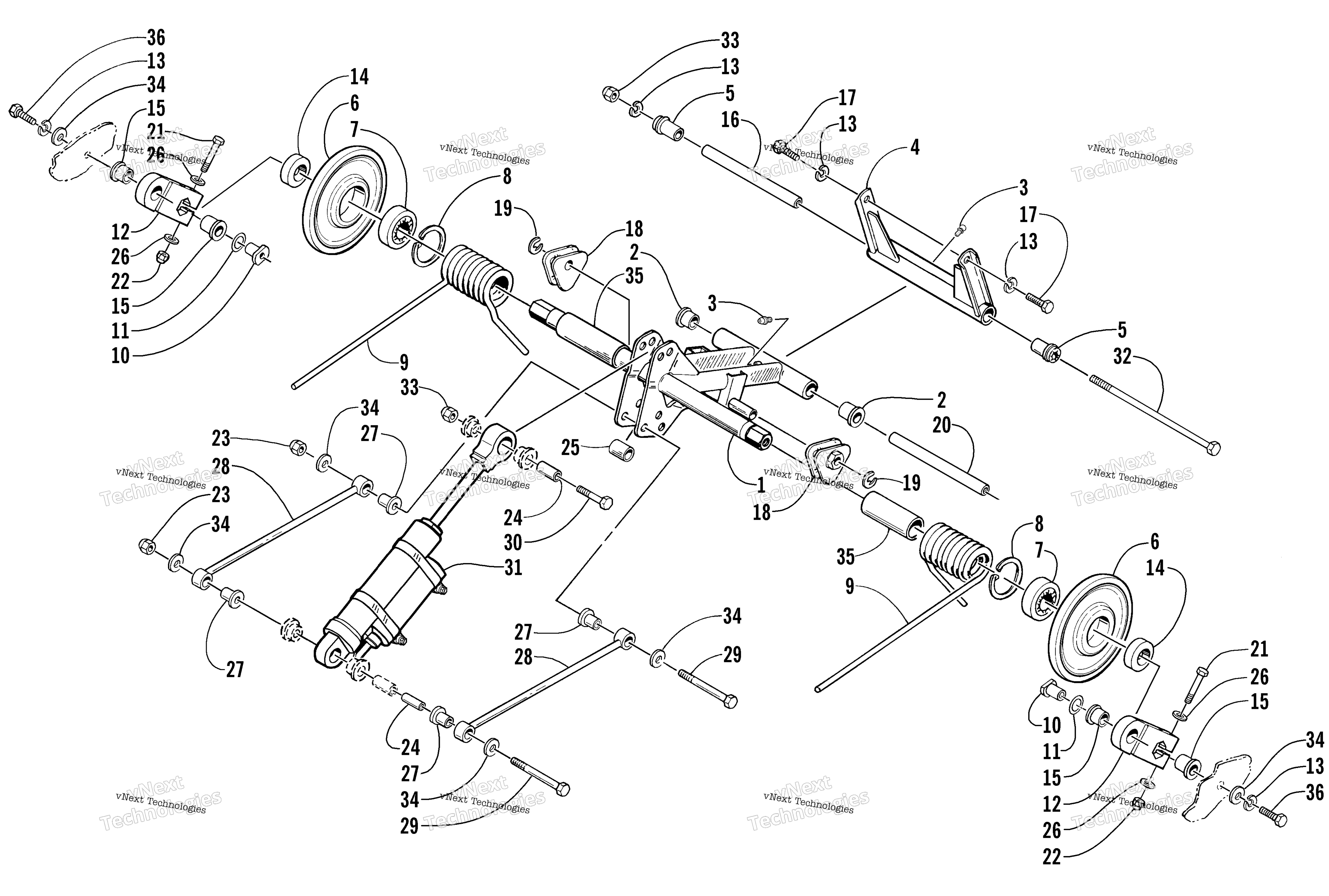 Задняя часть Suspension Rear Arm Assembly