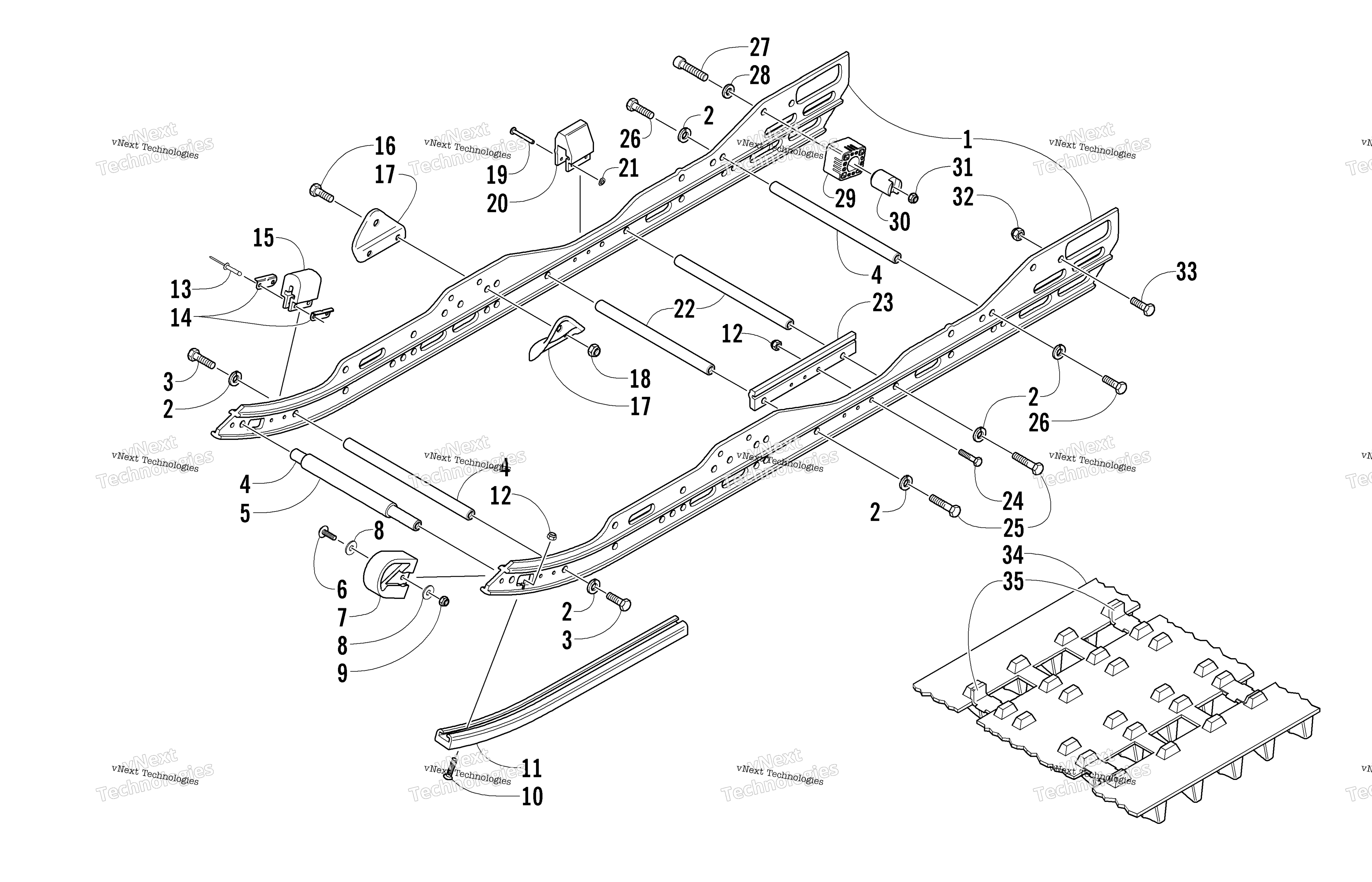 Slide Rail и Track узел
