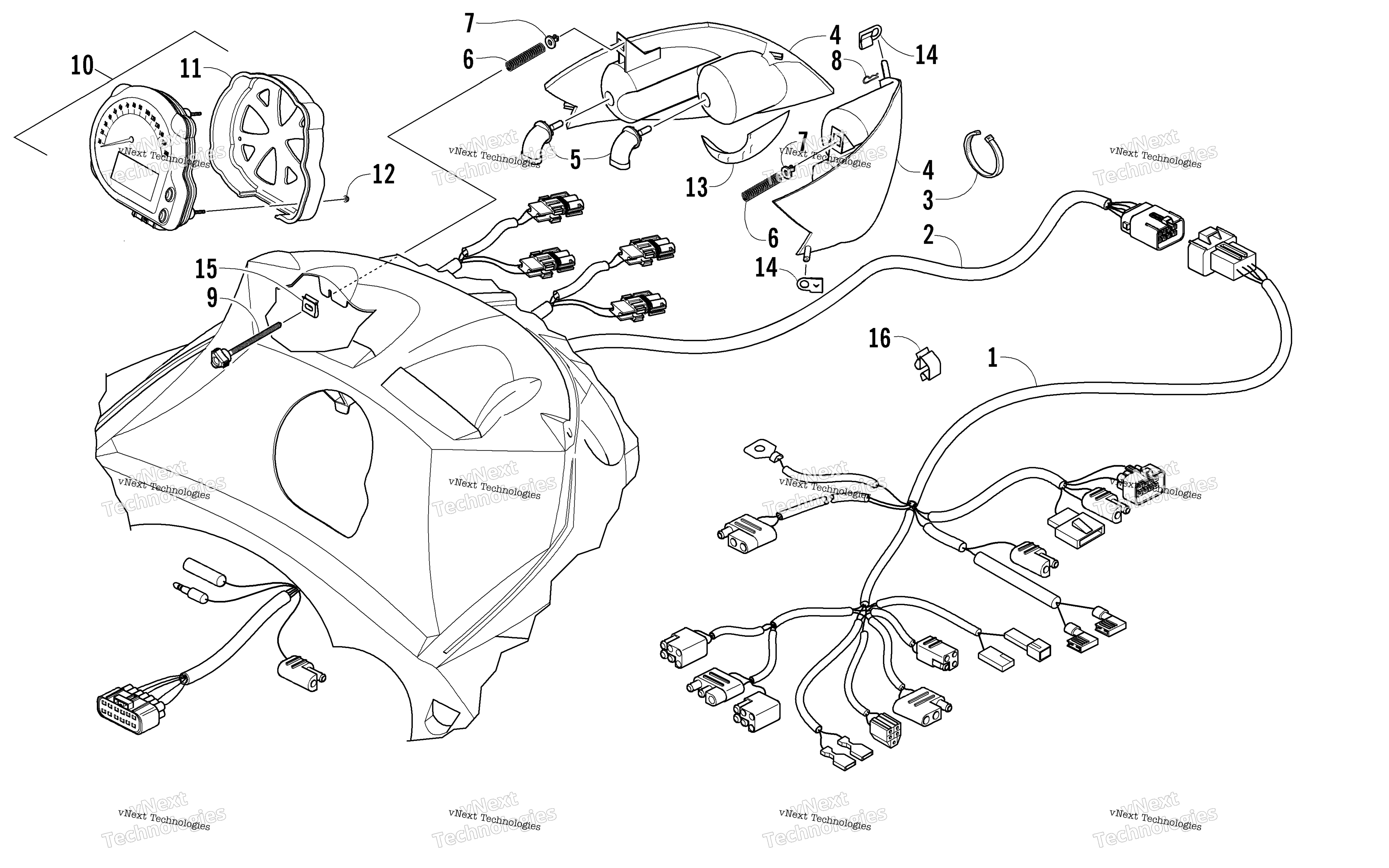 Headlight, Instruments, и Wiring Assemblies