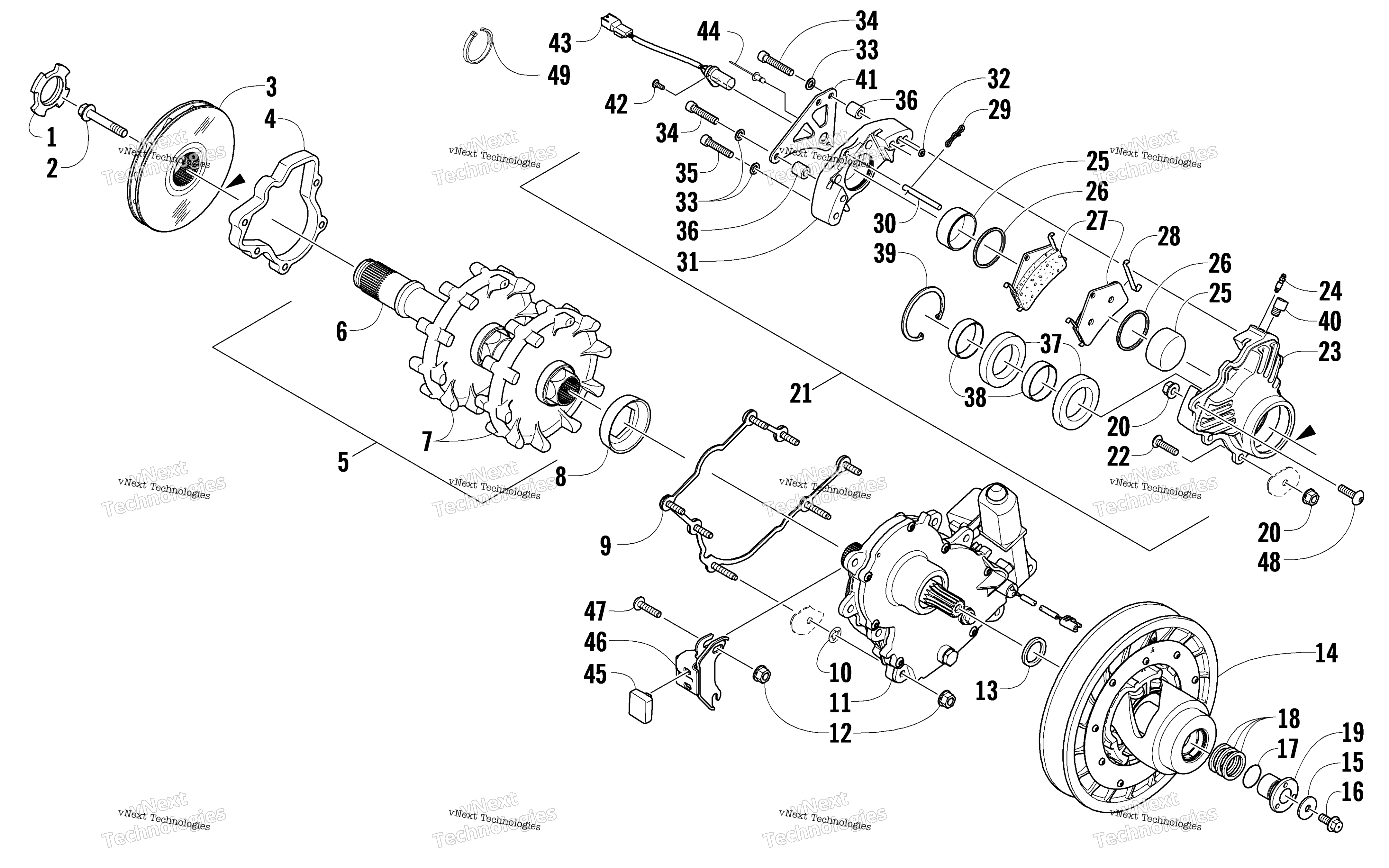 Привод Train Shaft And Brake Assemblies