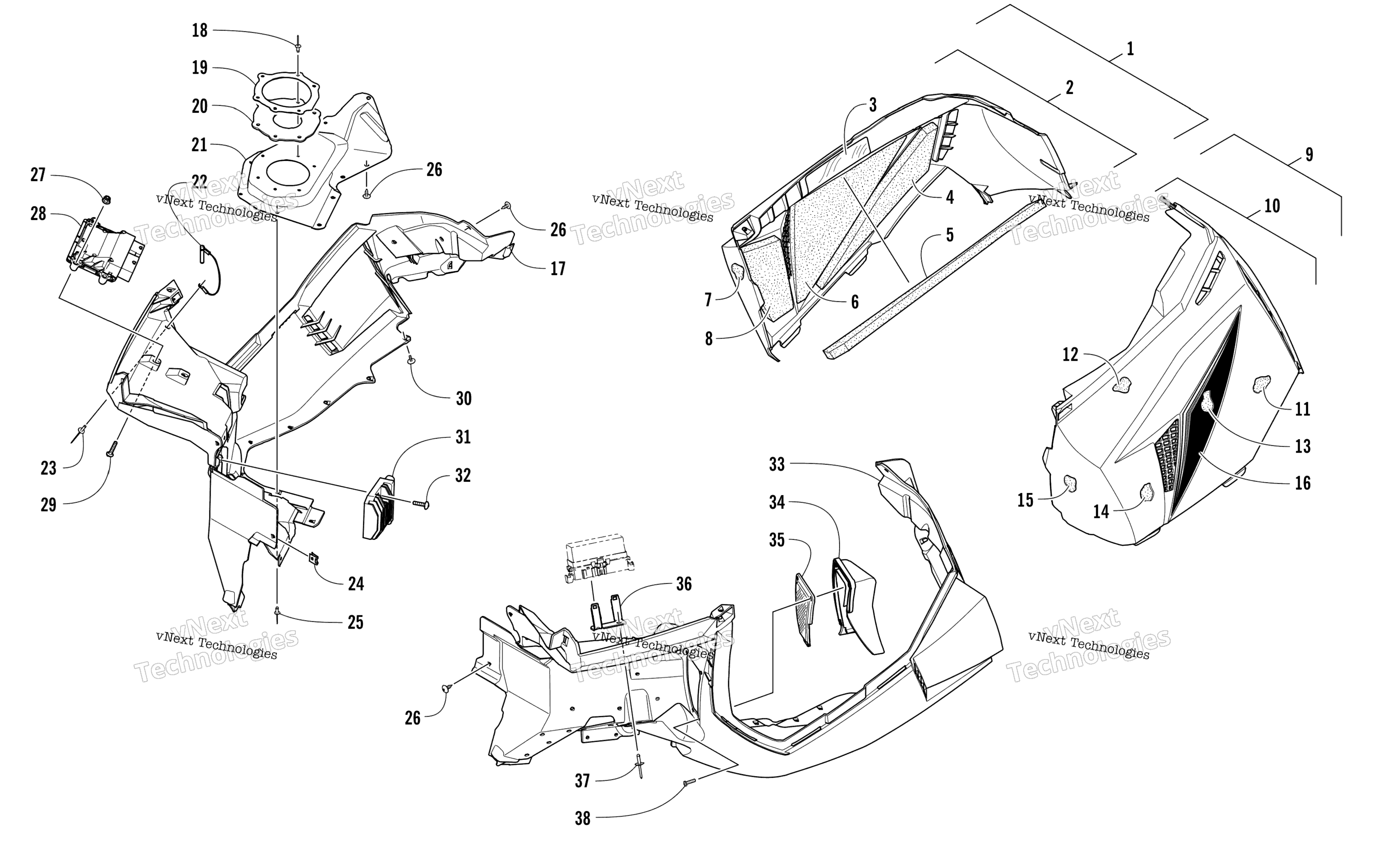 Skid Plate и Side панель узел