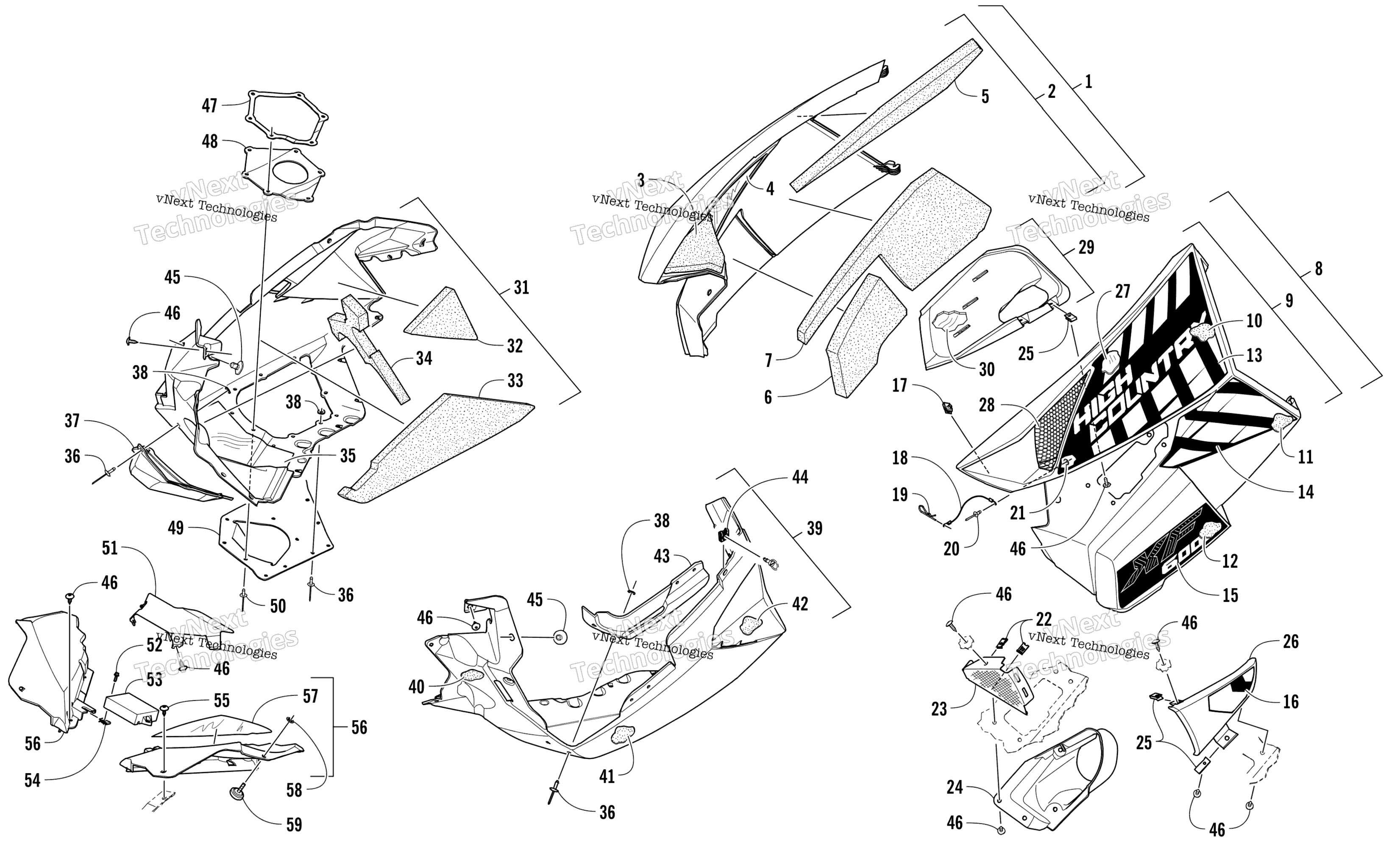 Skid Plate и Side панель узел
