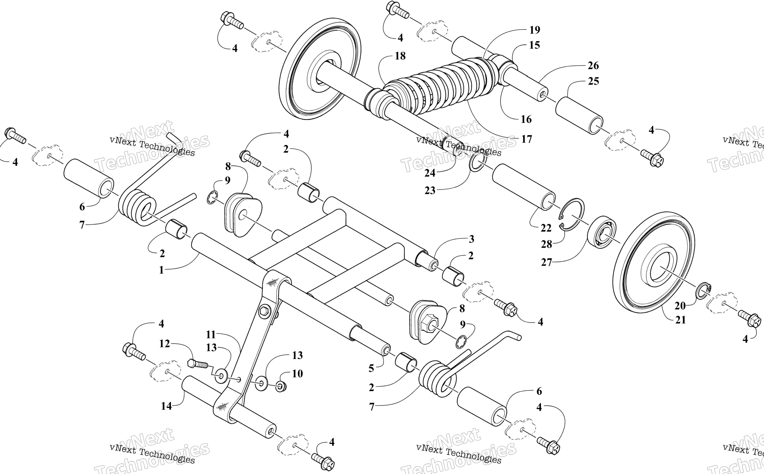 Задняя часть Suspension Arm Assemblies