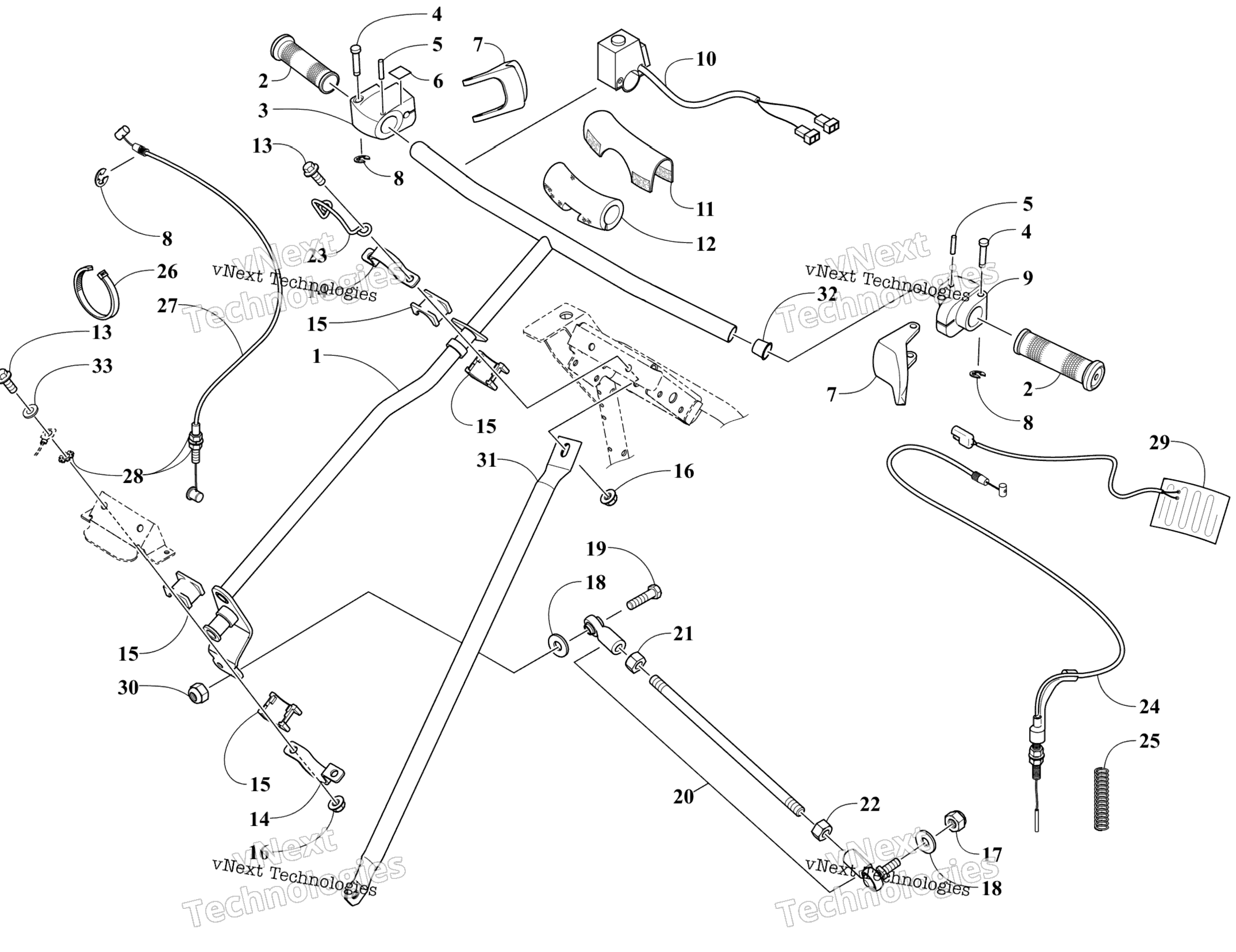 Рулевое управление Post And Tie Rod Assembly