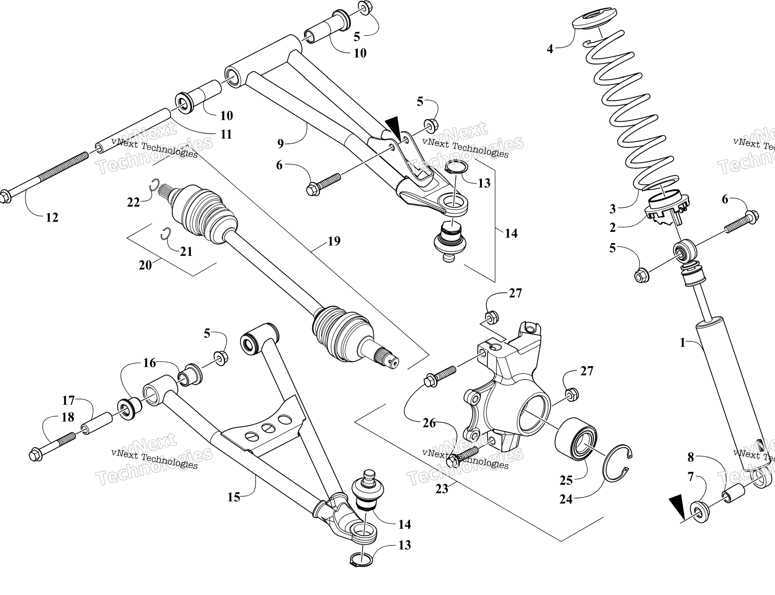 Передняя часть Suspension Assembly For 2502-673 Gearcase