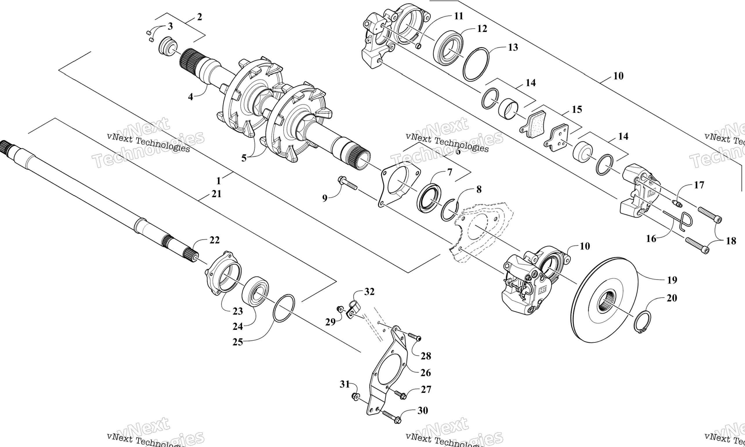 Привод Train Shafts And Brake Assemblies