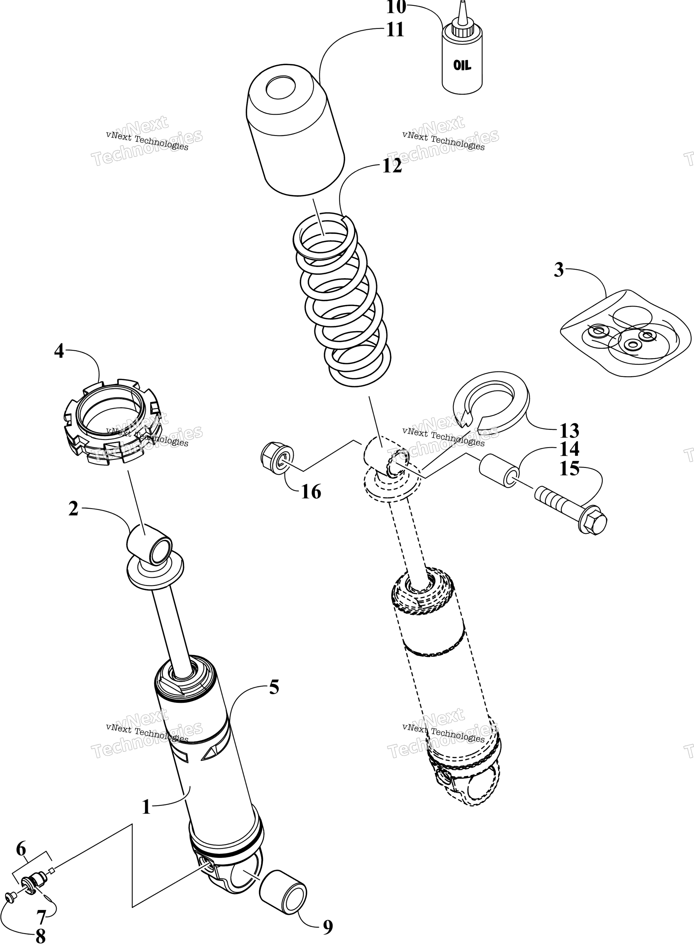 Задняя часть Suspension Front Arm Shock Absorber