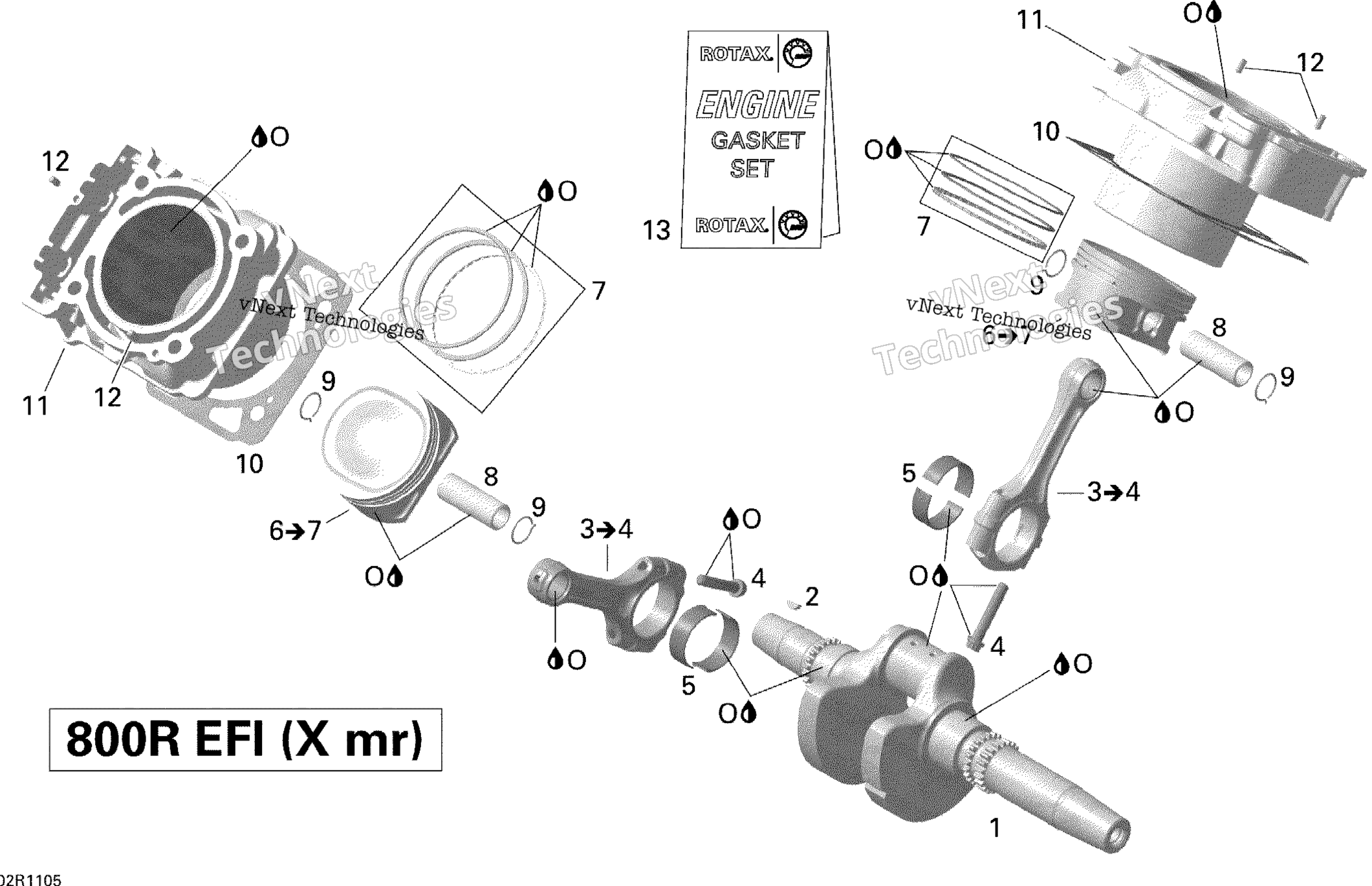 Crankshaft, поршень и цилиндр