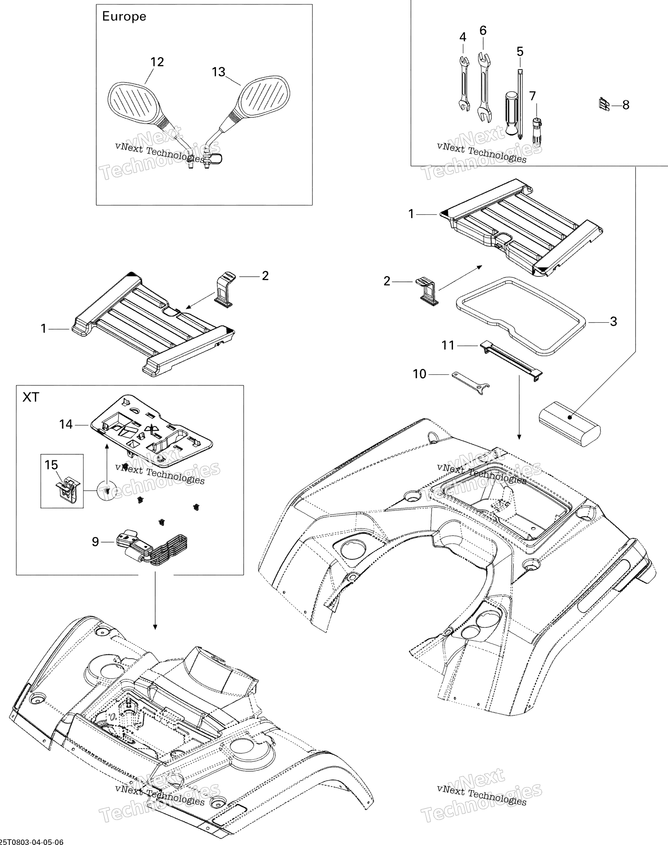 Передняя часть And Rear Trays Std