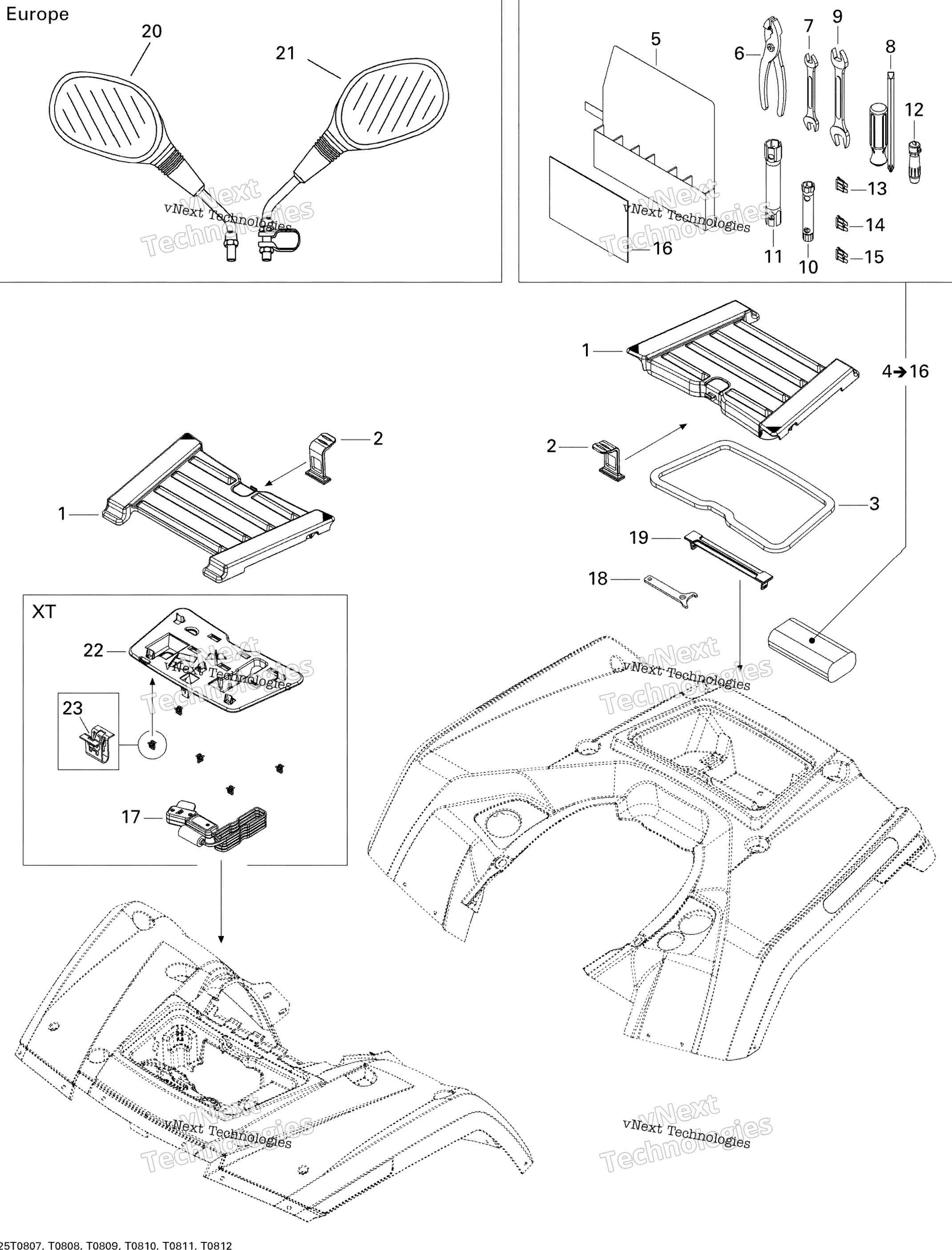 Передняя часть And Rear Trays Std