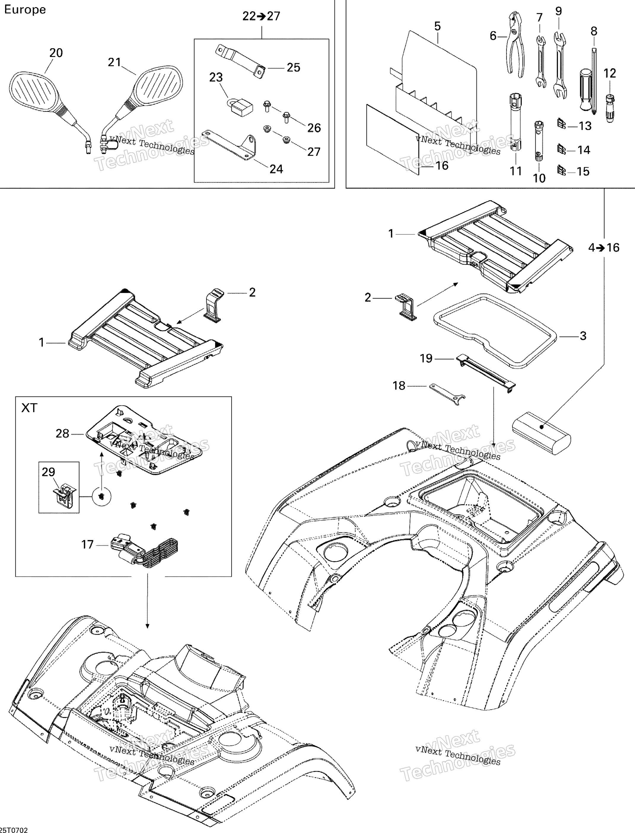 Передняя часть And Rear Trays Std