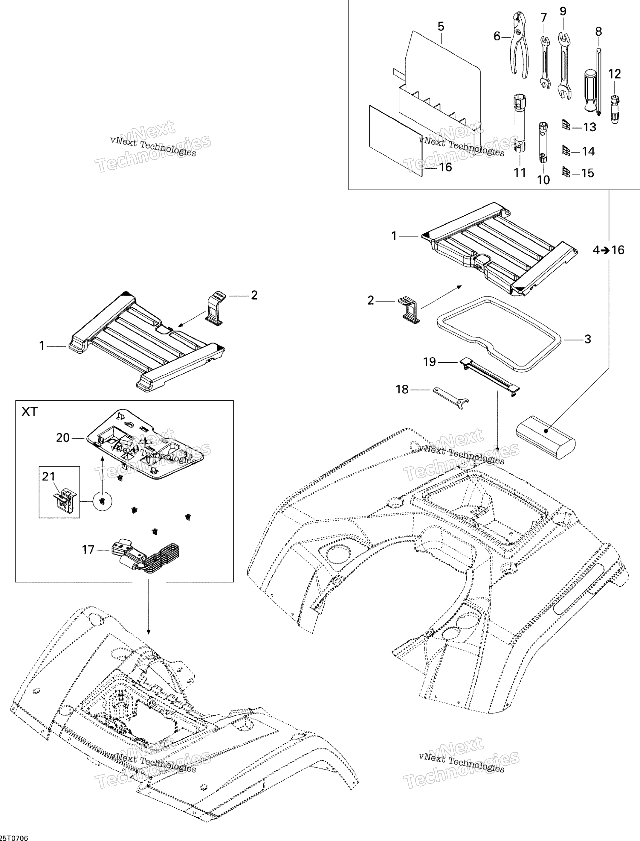 Передняя часть And Rear Trays Std