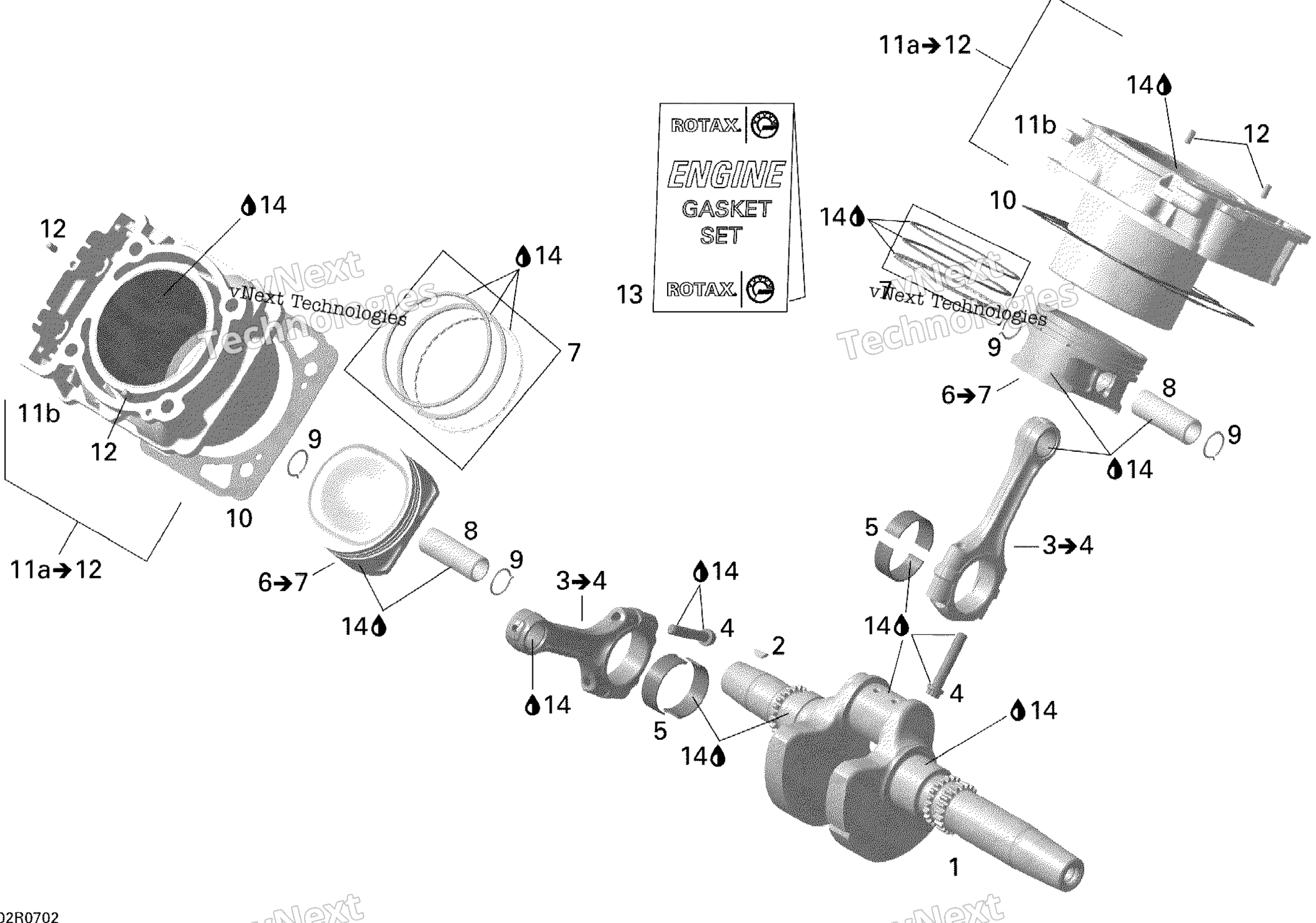 Crankshaft, поршень и цилиндр