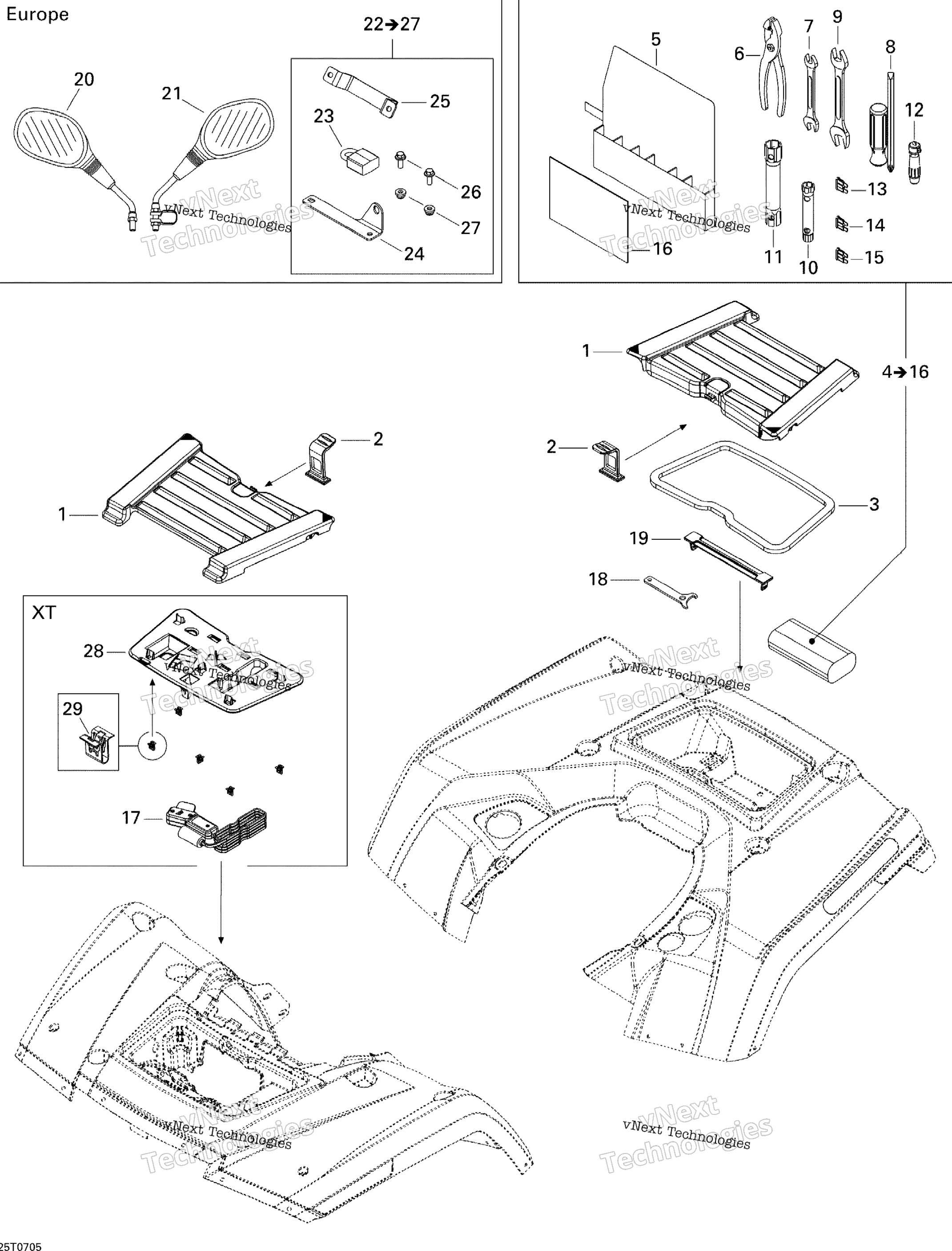 Передняя часть And Rear Trays Std