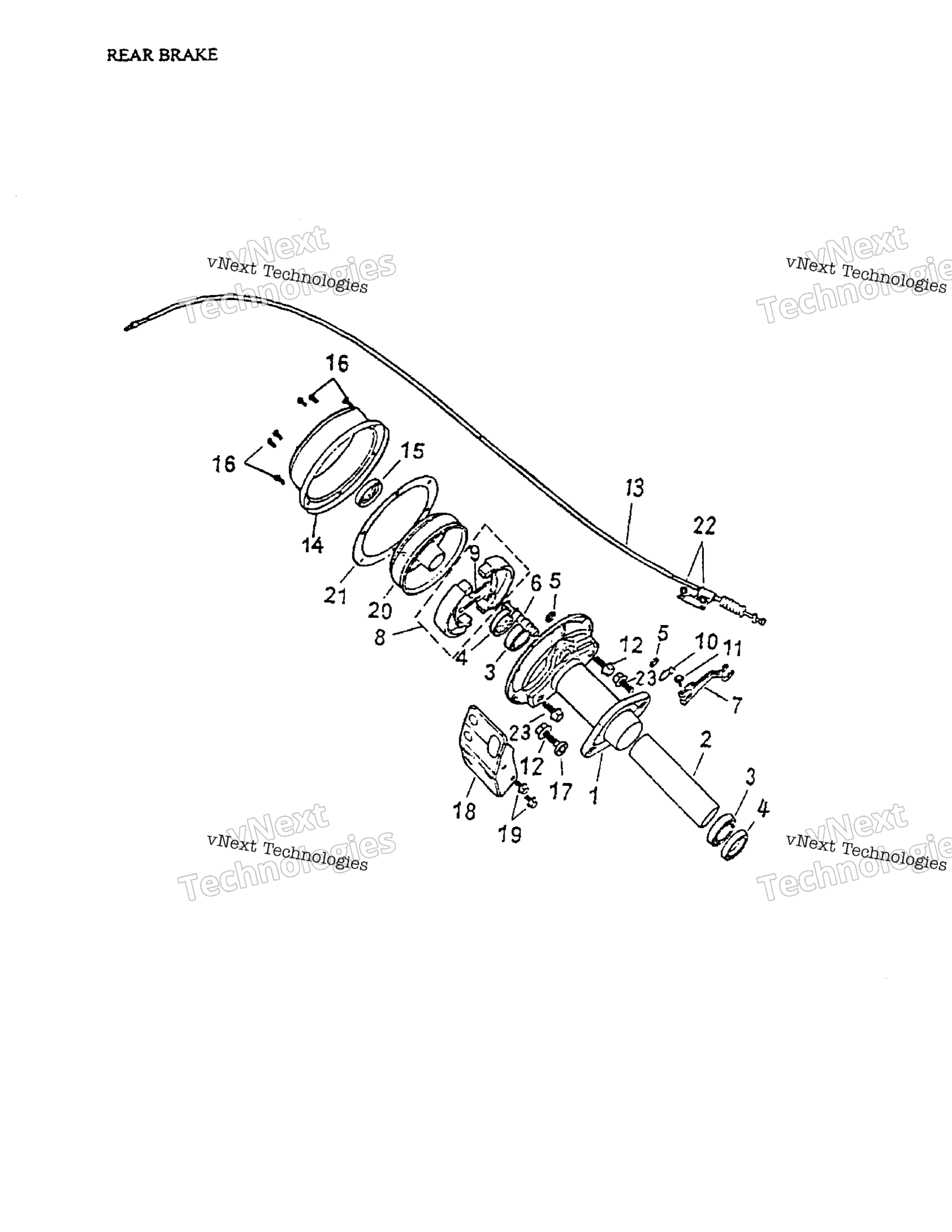 Задняя часть Brake 166-20
