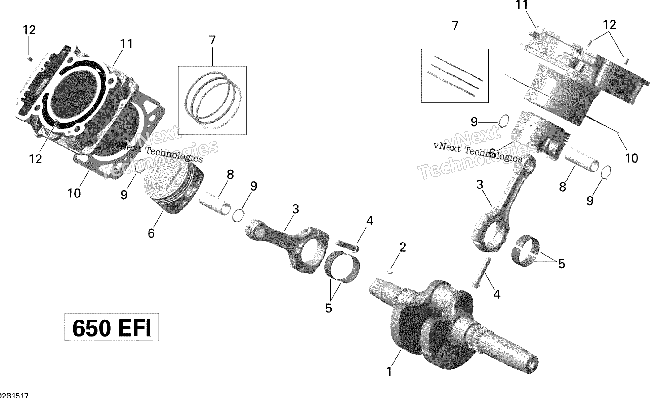 Crankshaft, поршень и цилиндр