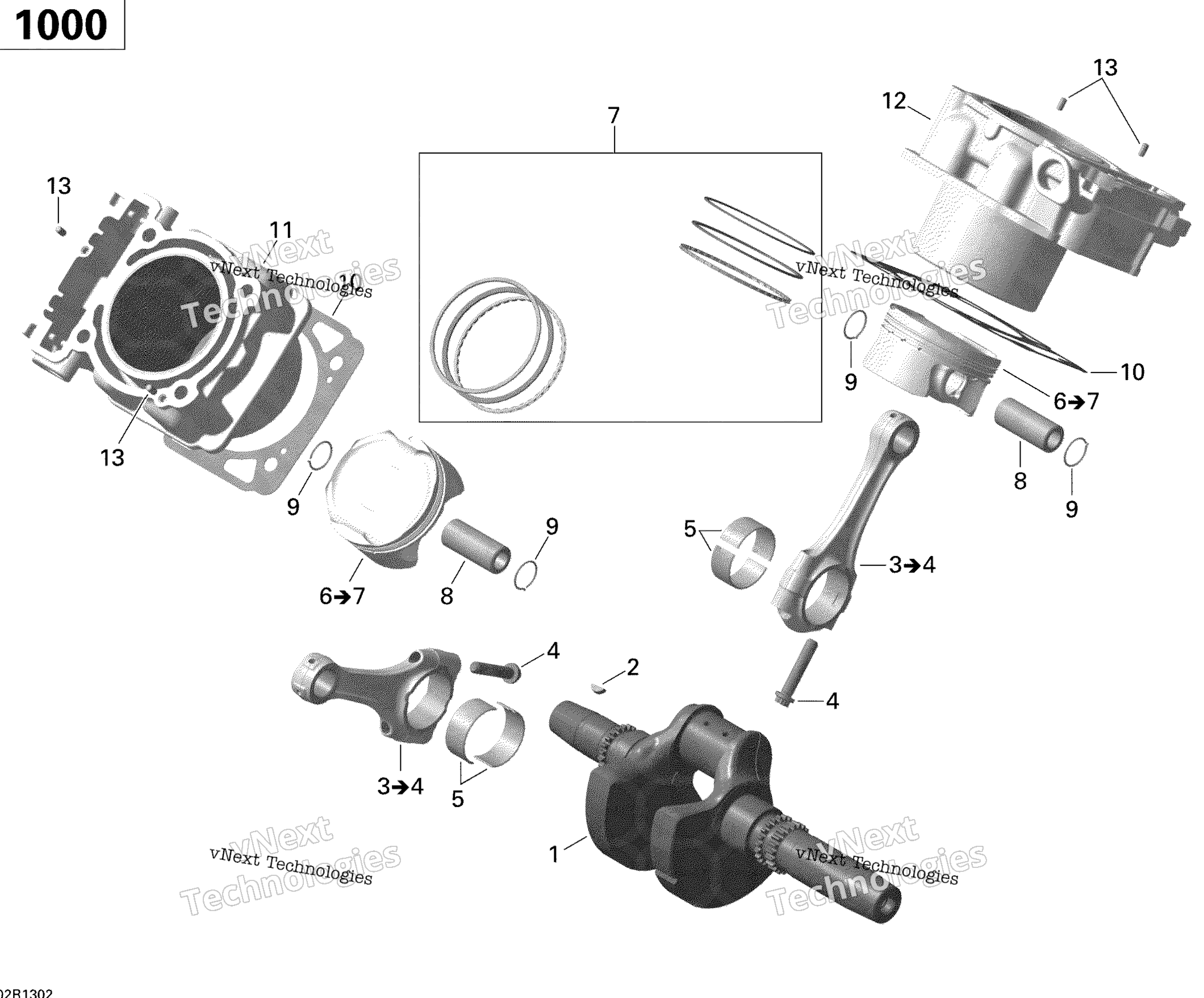 Crankshaft, поршень и цилиндр