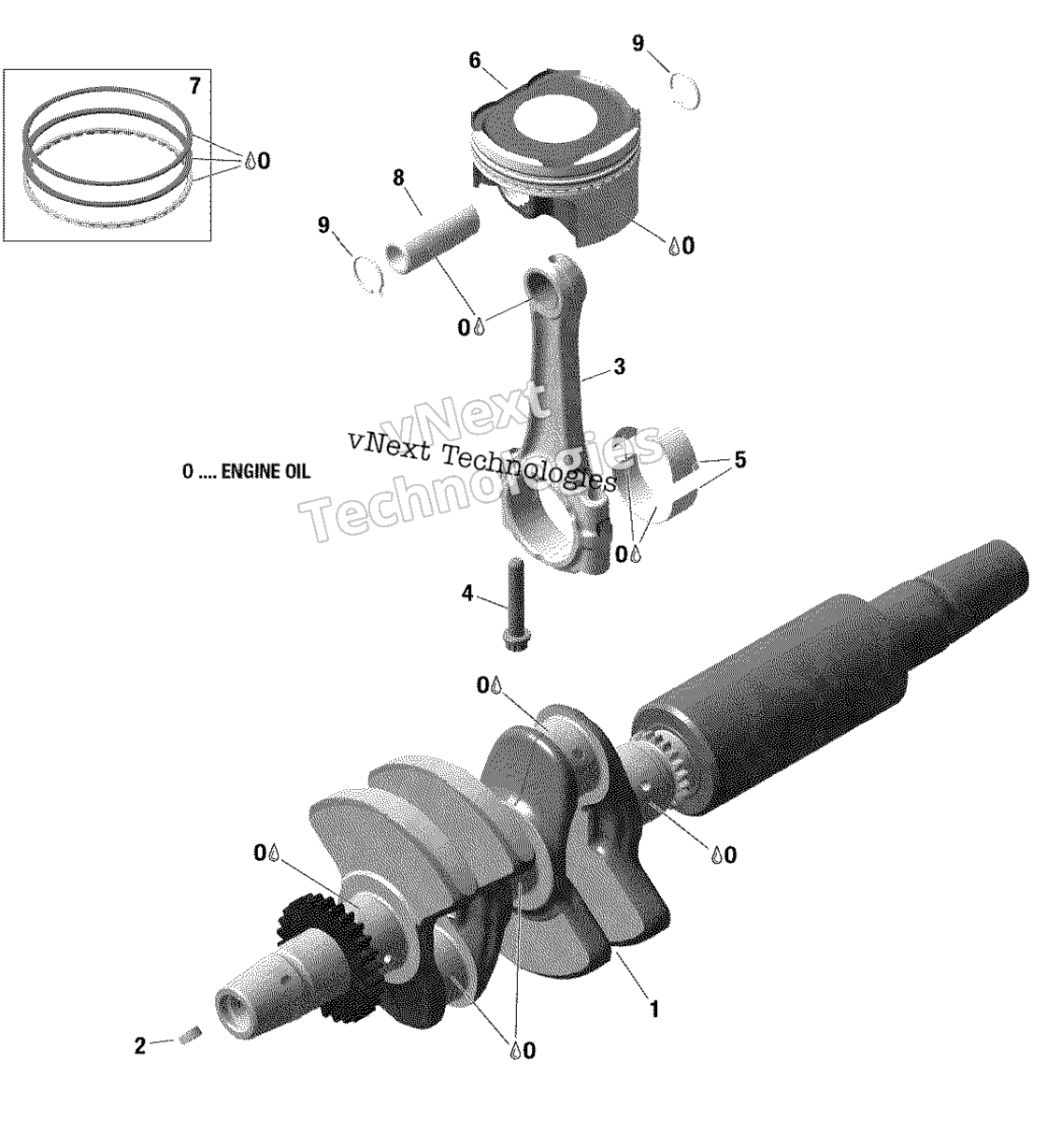 Двигатель - Crankshaft And Pistons - 600 Ace