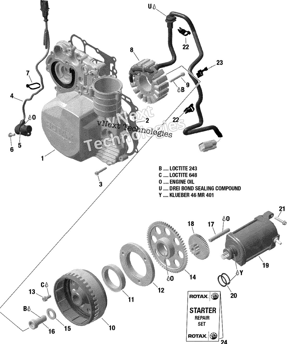 Двигатель - Magneto / Electric Starter - 600 Ace