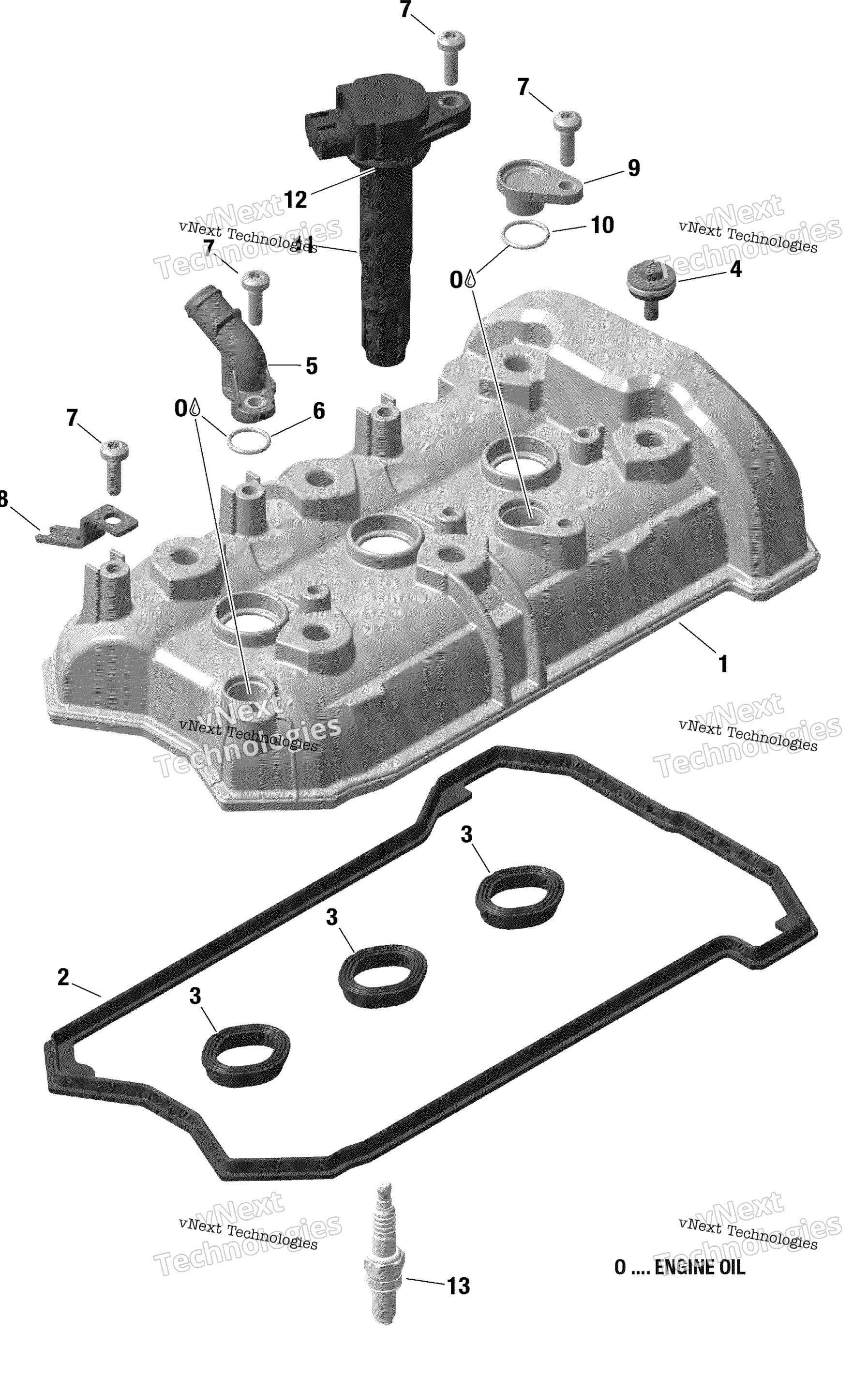 Двигатель - Valve Cover - 900 Ace