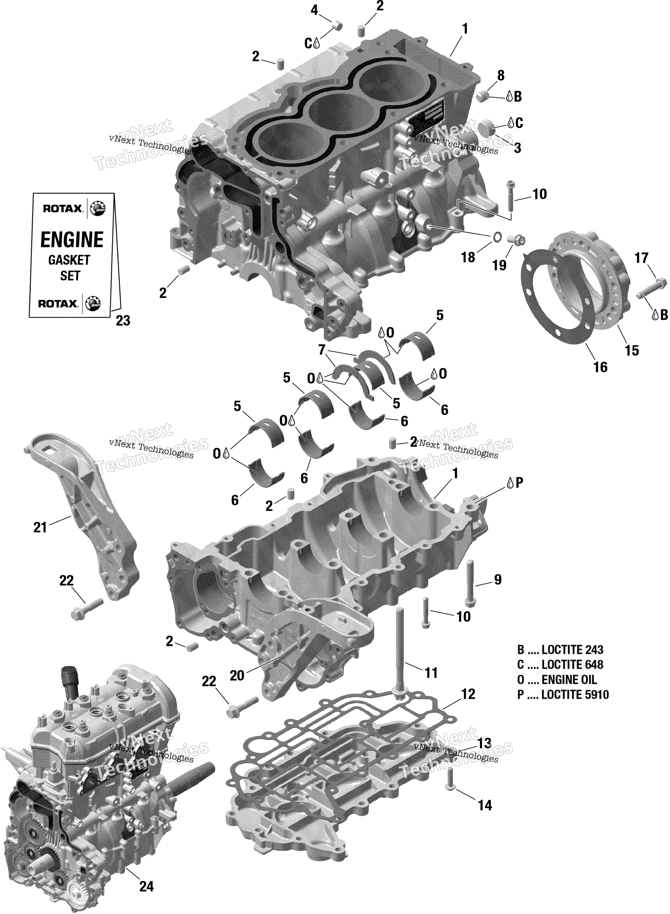 Двигатель - Crankcase - 900 Ace