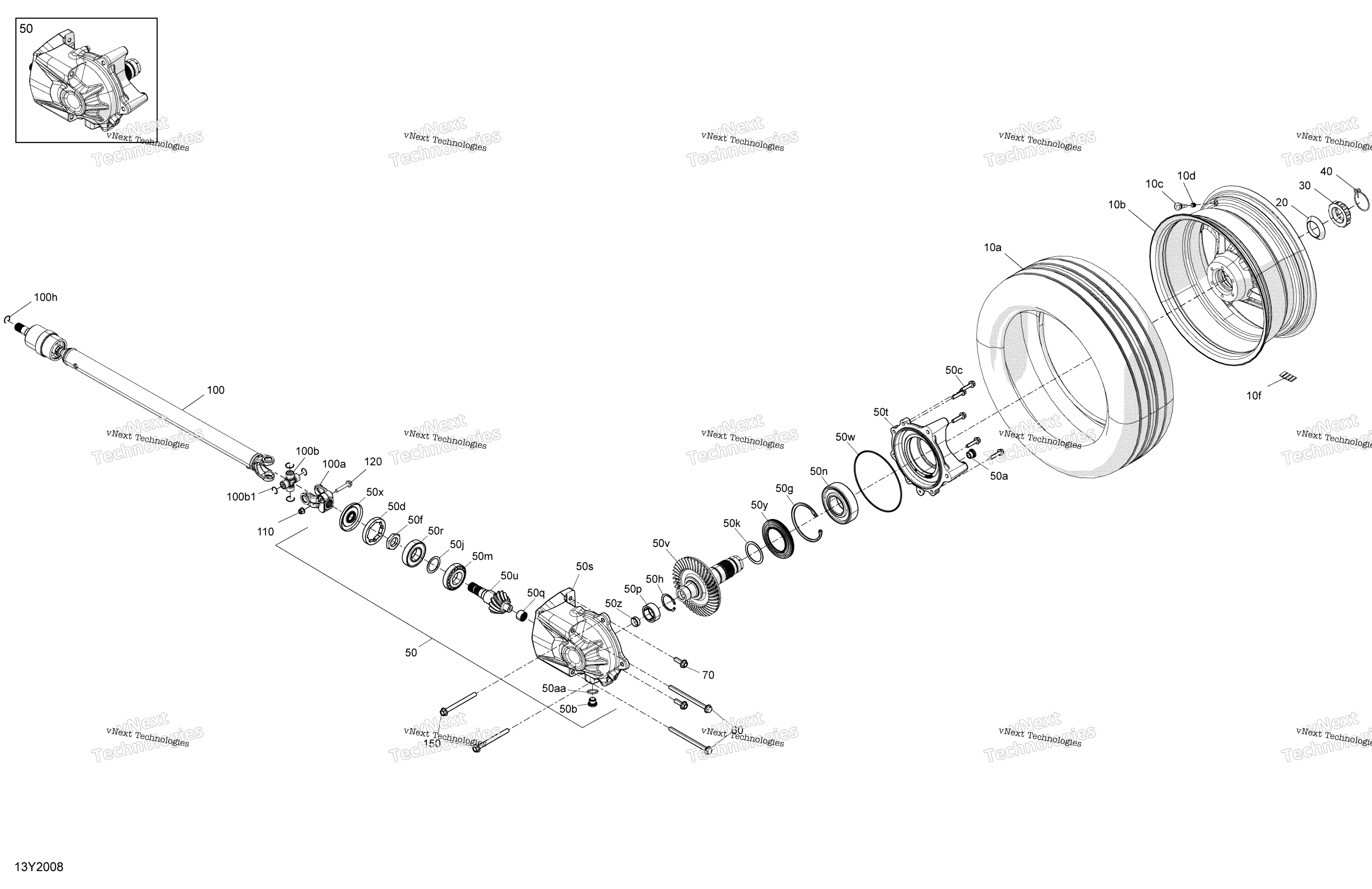 Final Drive, задний колесо Propeller Shaft