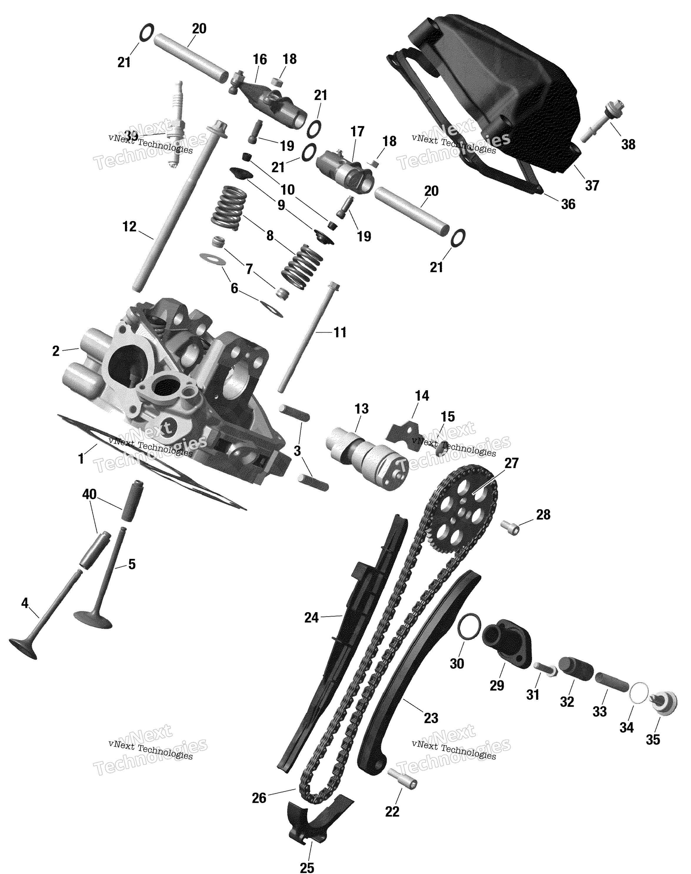 Цилиндр Head, Rear