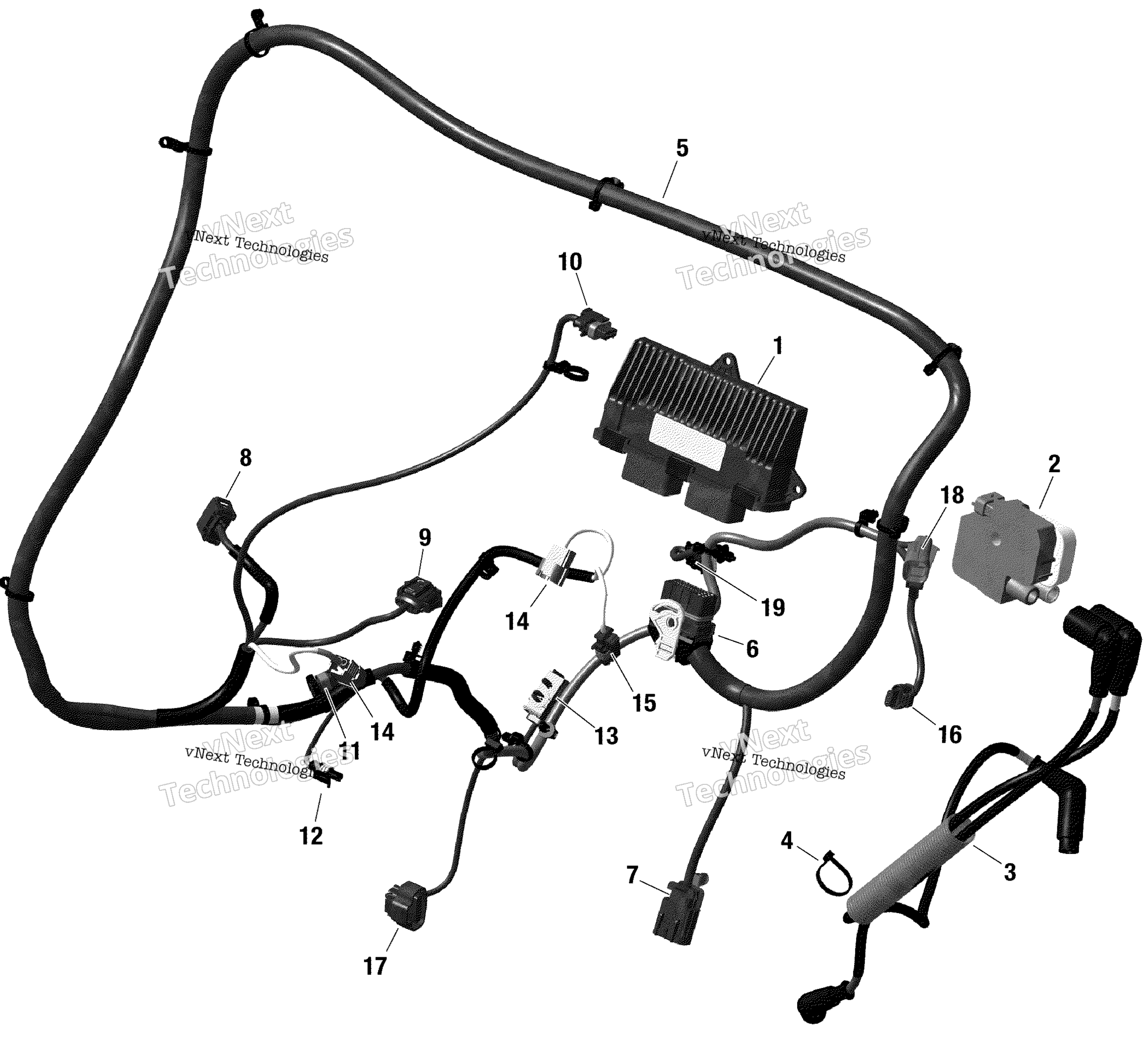 Rotax двигатель жгут и Electronic модуль Maverick