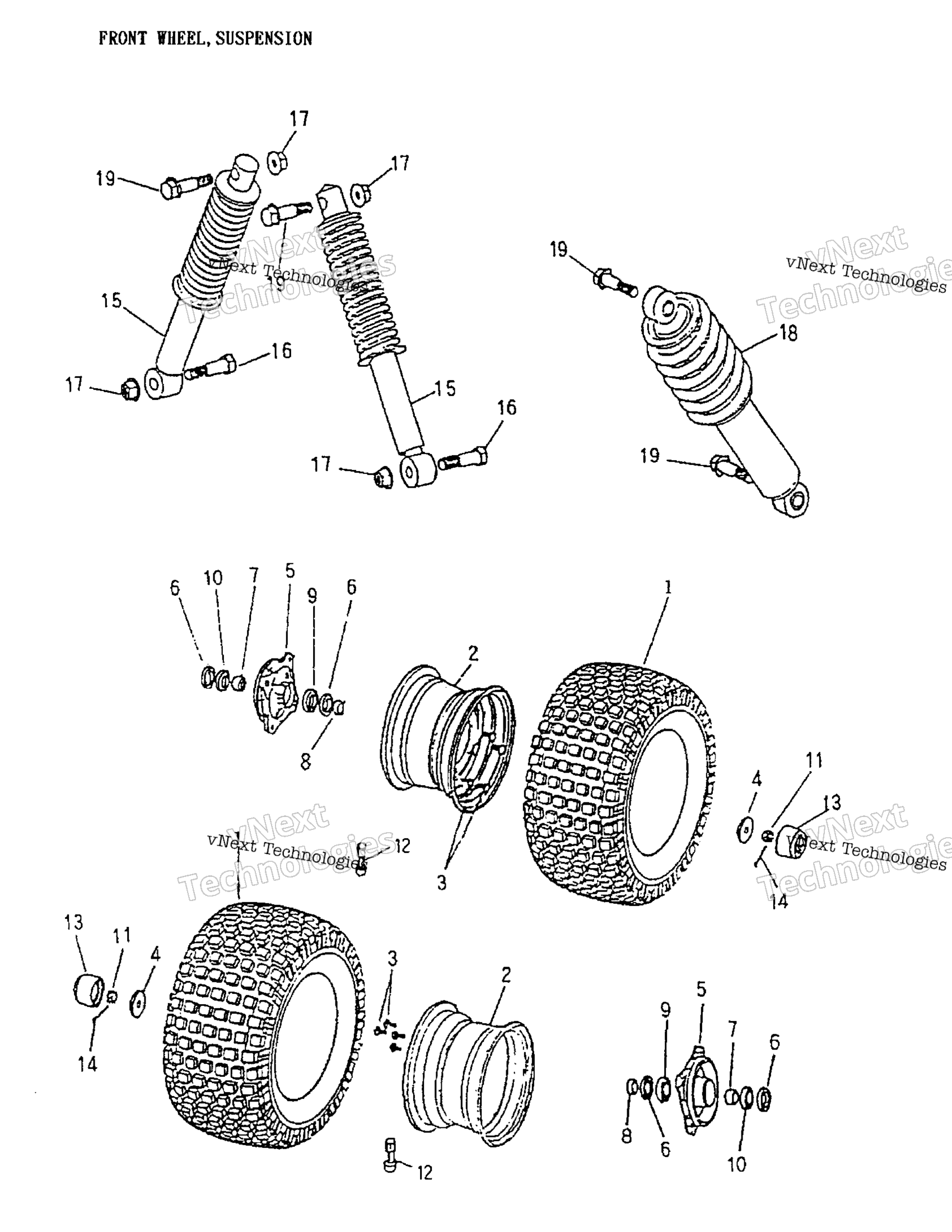 Передняя часть Wheel, Suspension 170-17